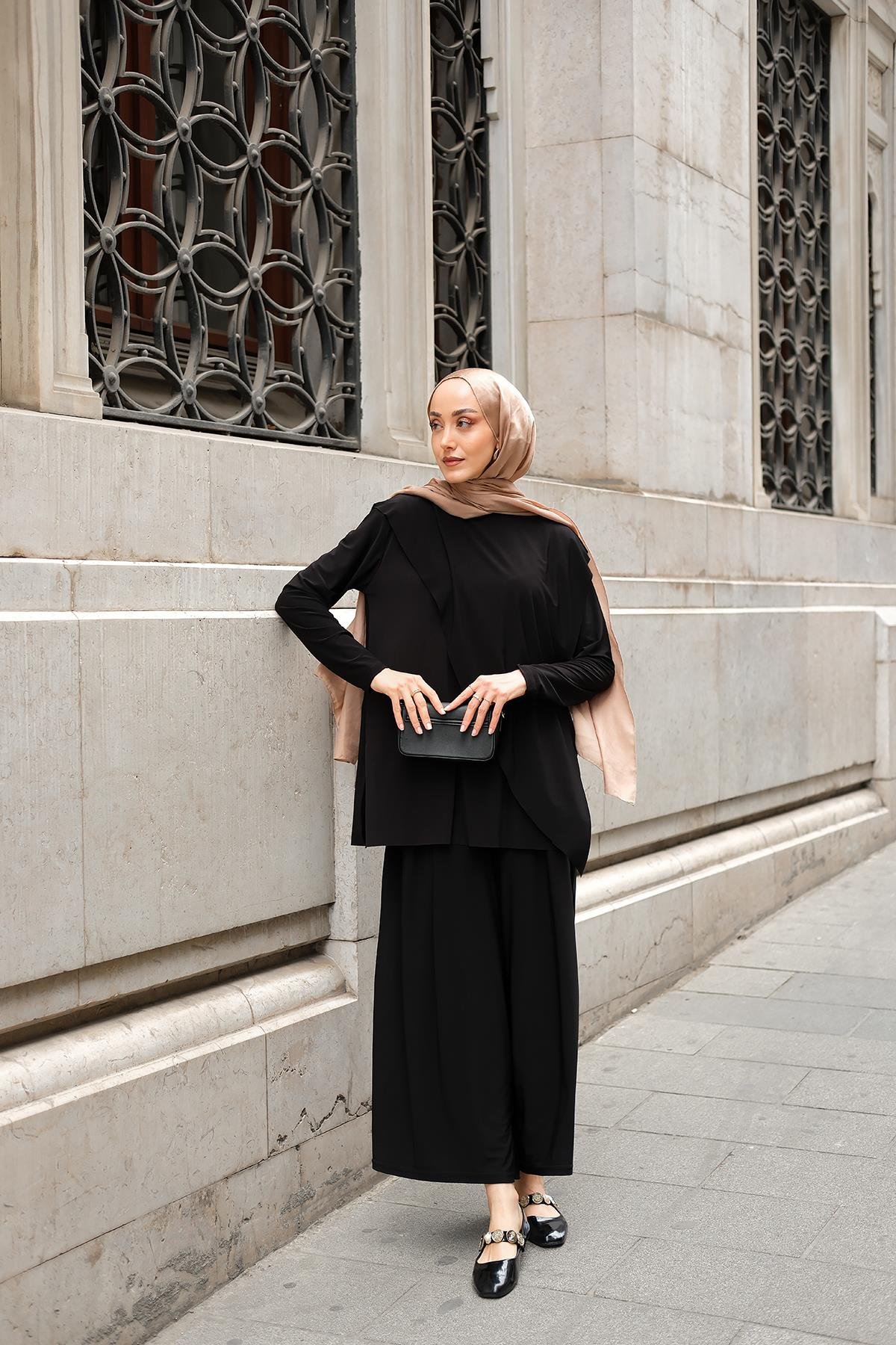 Asimetrik Salaş Takım Siyah