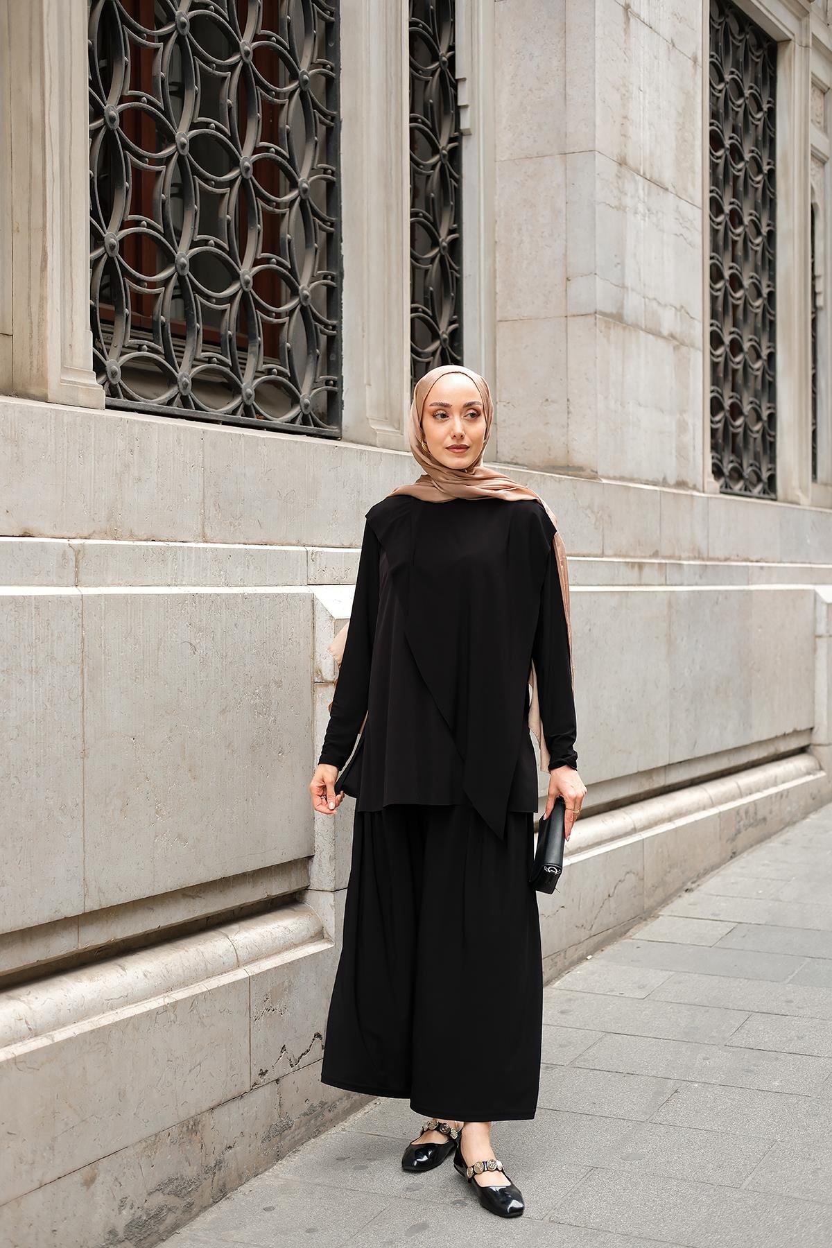 Asimetrik Salaş Takım Siyah