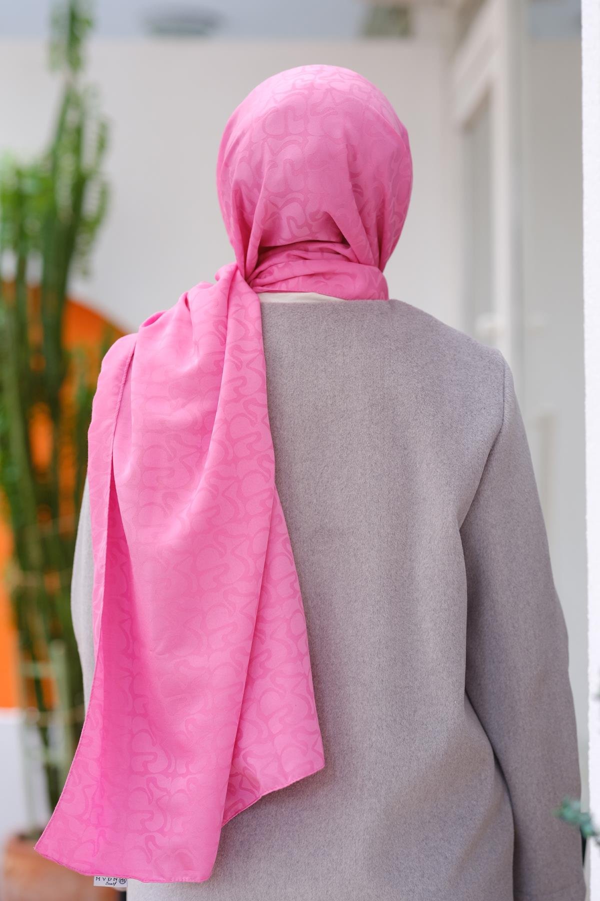 Aura Desen Jakar Şal Pembe