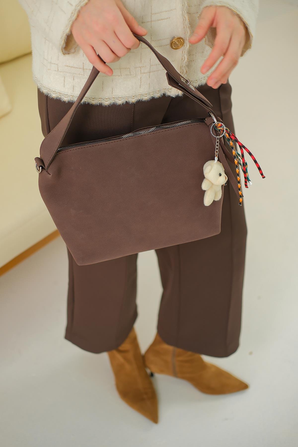 Ayıcık Detay Çanta Kahverengi