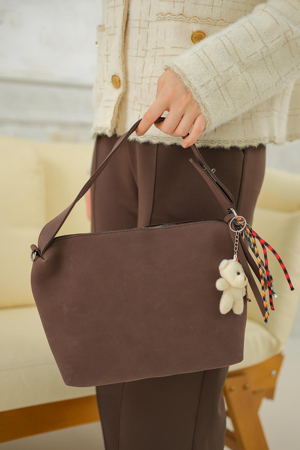 Ayıcık Detay Çanta Kahverengi