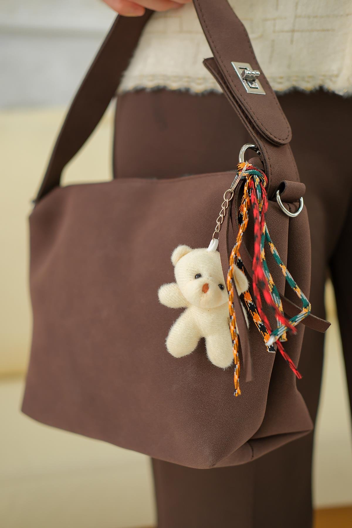 Ayıcık Detay Çanta Kahverengi