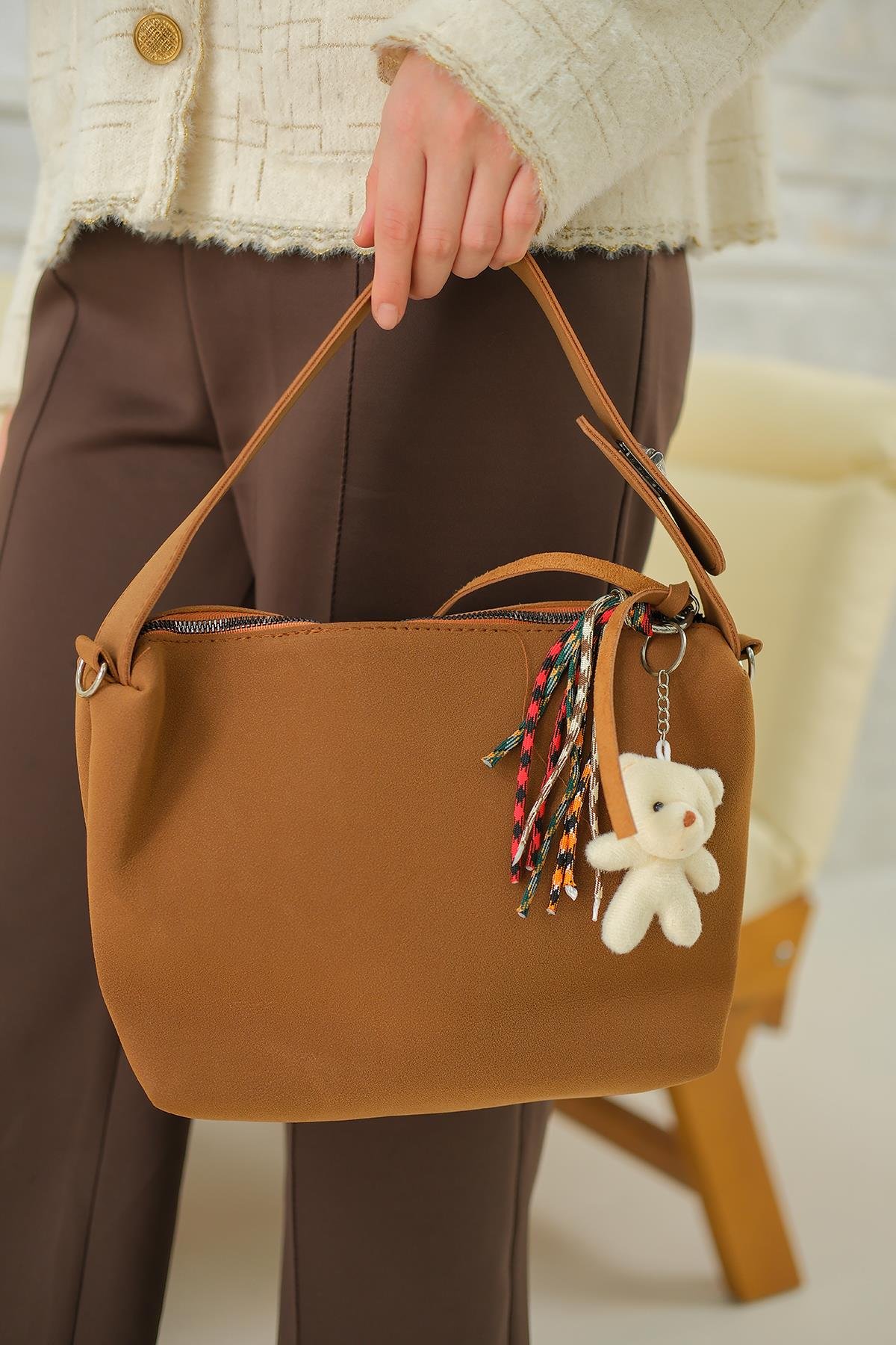 Ayıcık Detay Çanta Taba