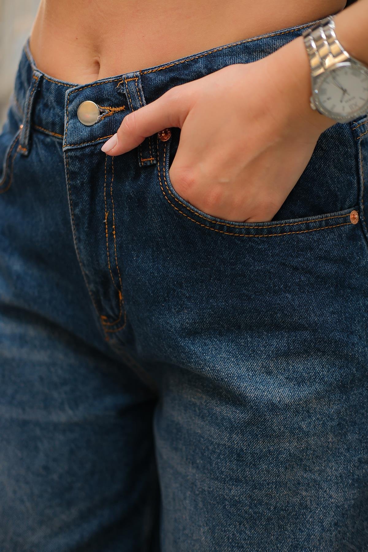 Baggy Model Kot Pantolon Koyu Mavi