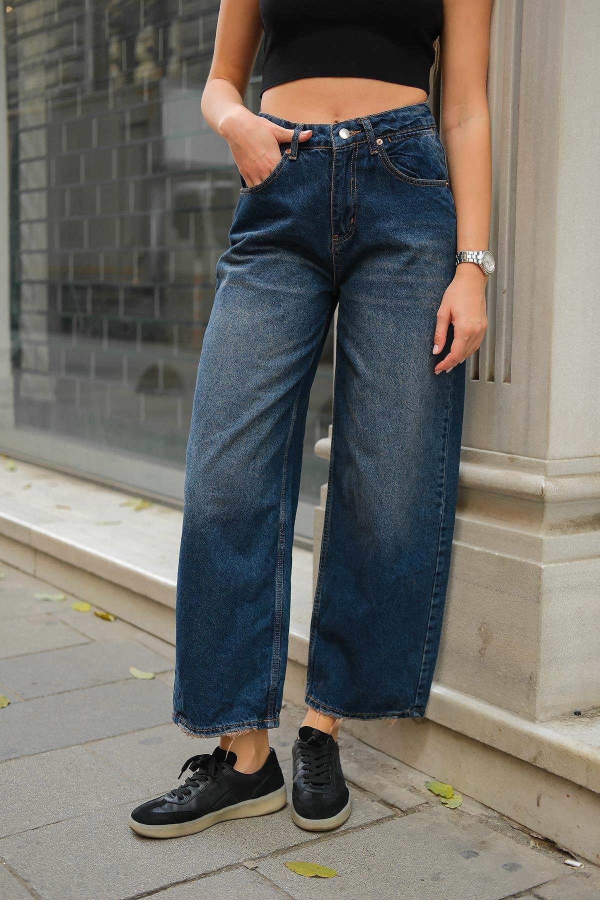 Baggy Model Kot Pantolon Koyu Mavi