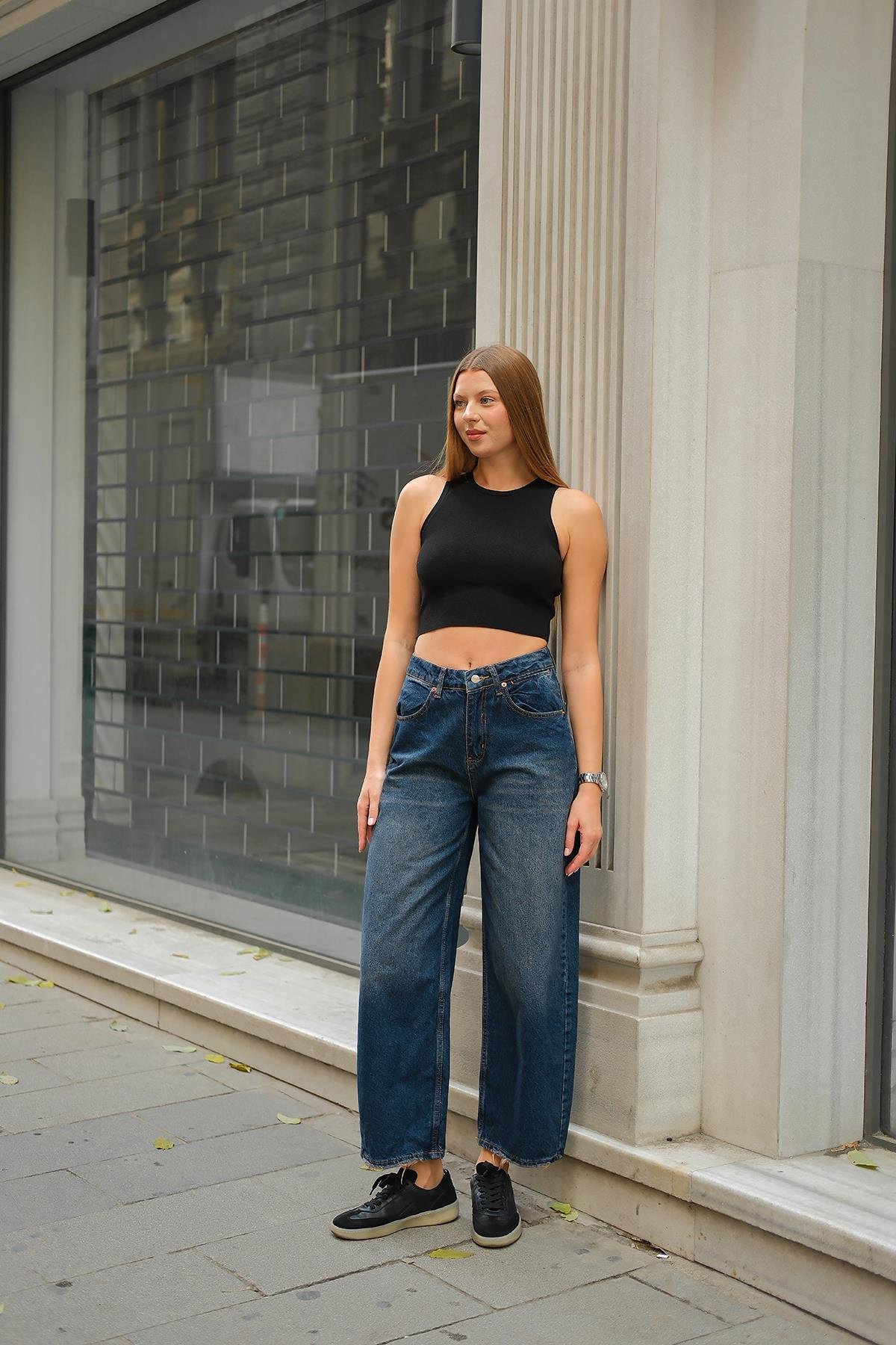 Baggy Model Kot Pantolon Koyu Mavi