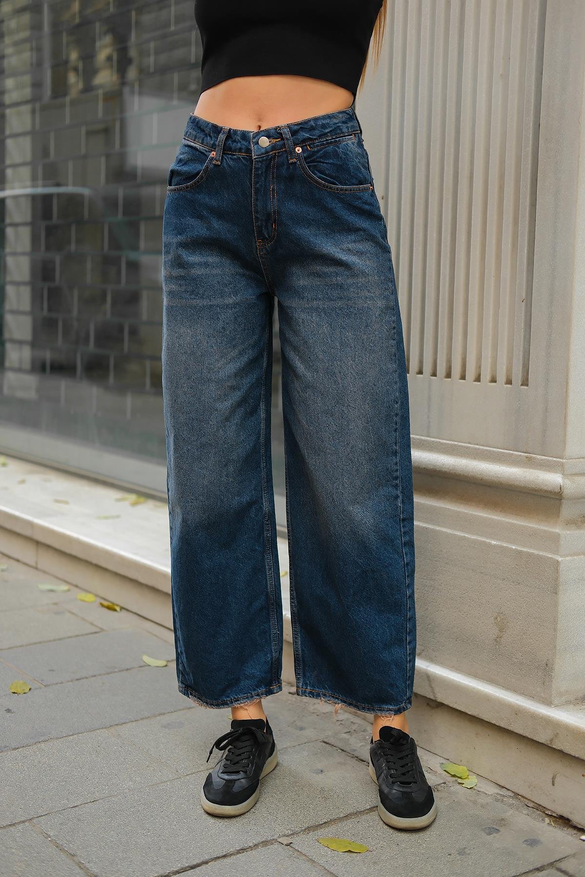 Baggy Model Kot Pantolon Koyu Mavi