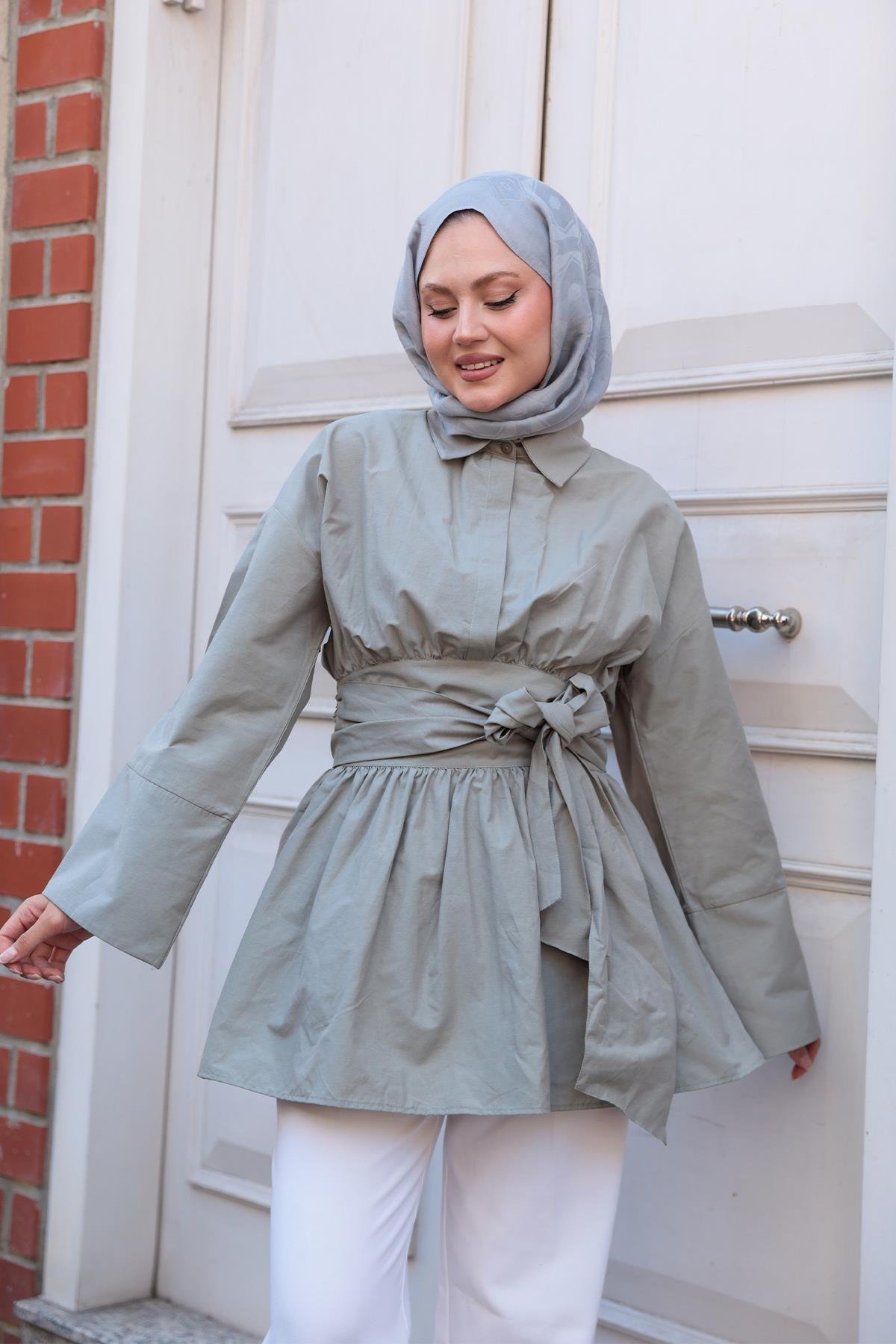 Bali Poplin Gömlek Küf Yeşil