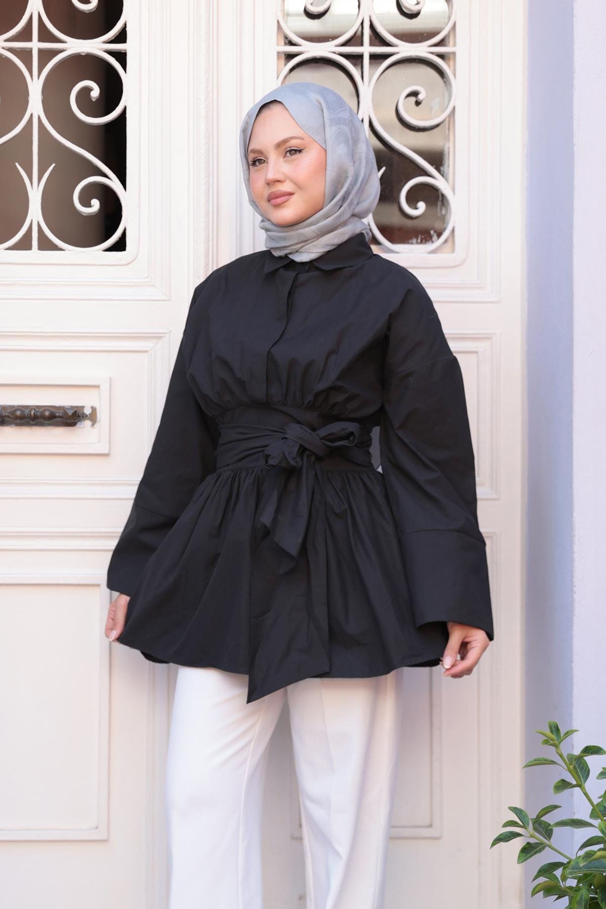 Bali Poplin Gömlek Siyah