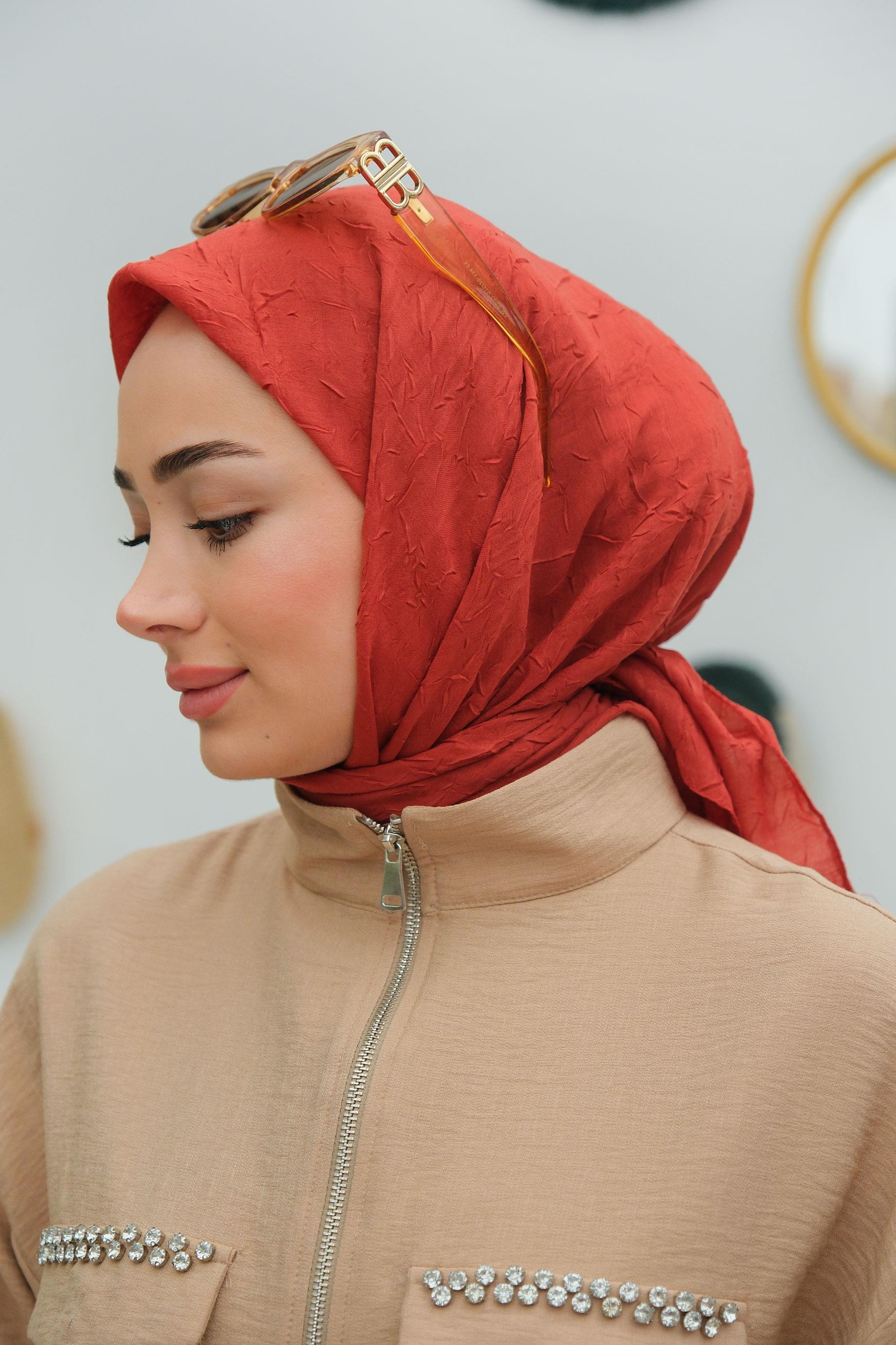 Bambu Kraş Eşarp Kiremit