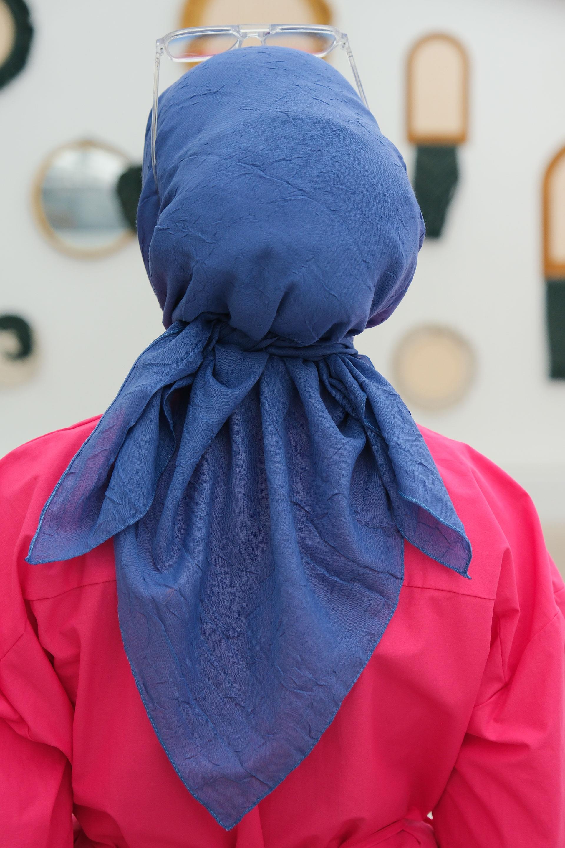 Bambu Kraş Eşarp Mavi