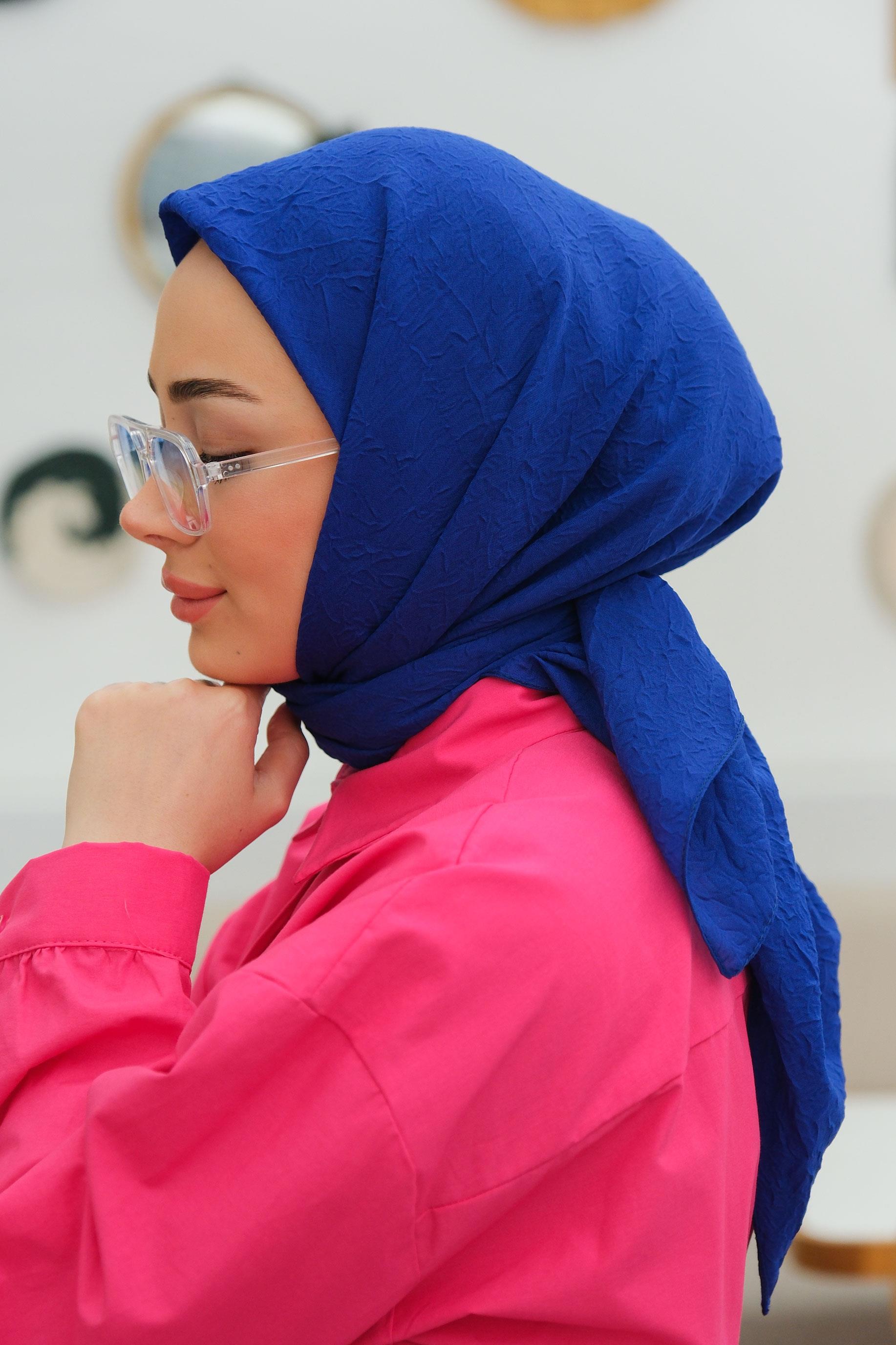 Bambu Kraş Eşarp Saks Mavi