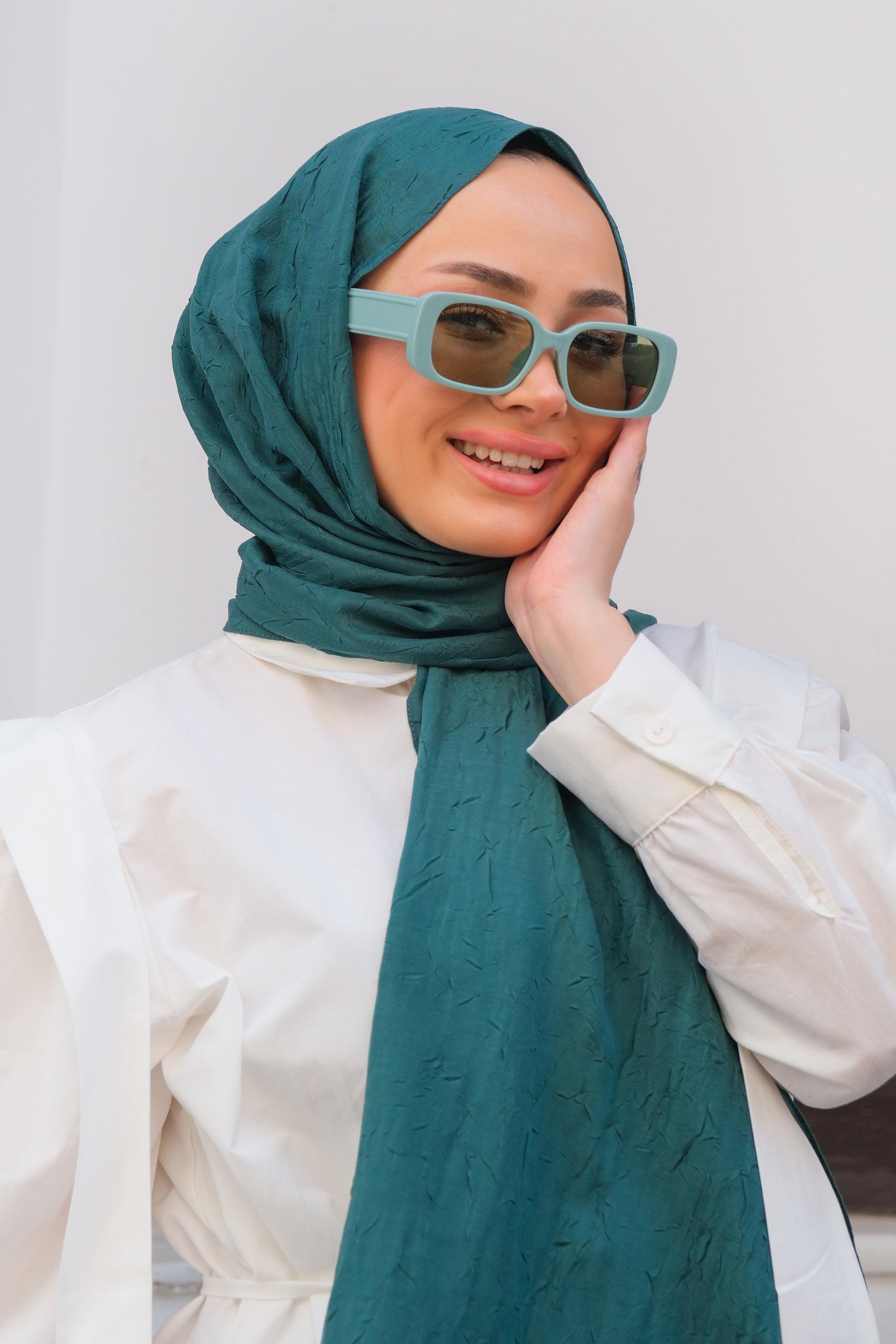 Bambu Kraş Şal Zümrüt Yeşil