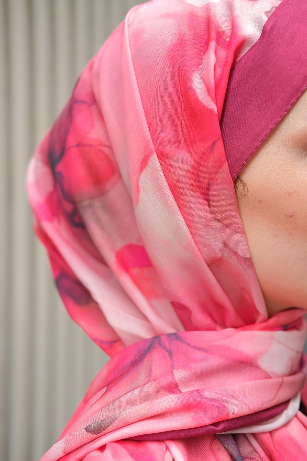 Batik Desen Soft Şal Bordo