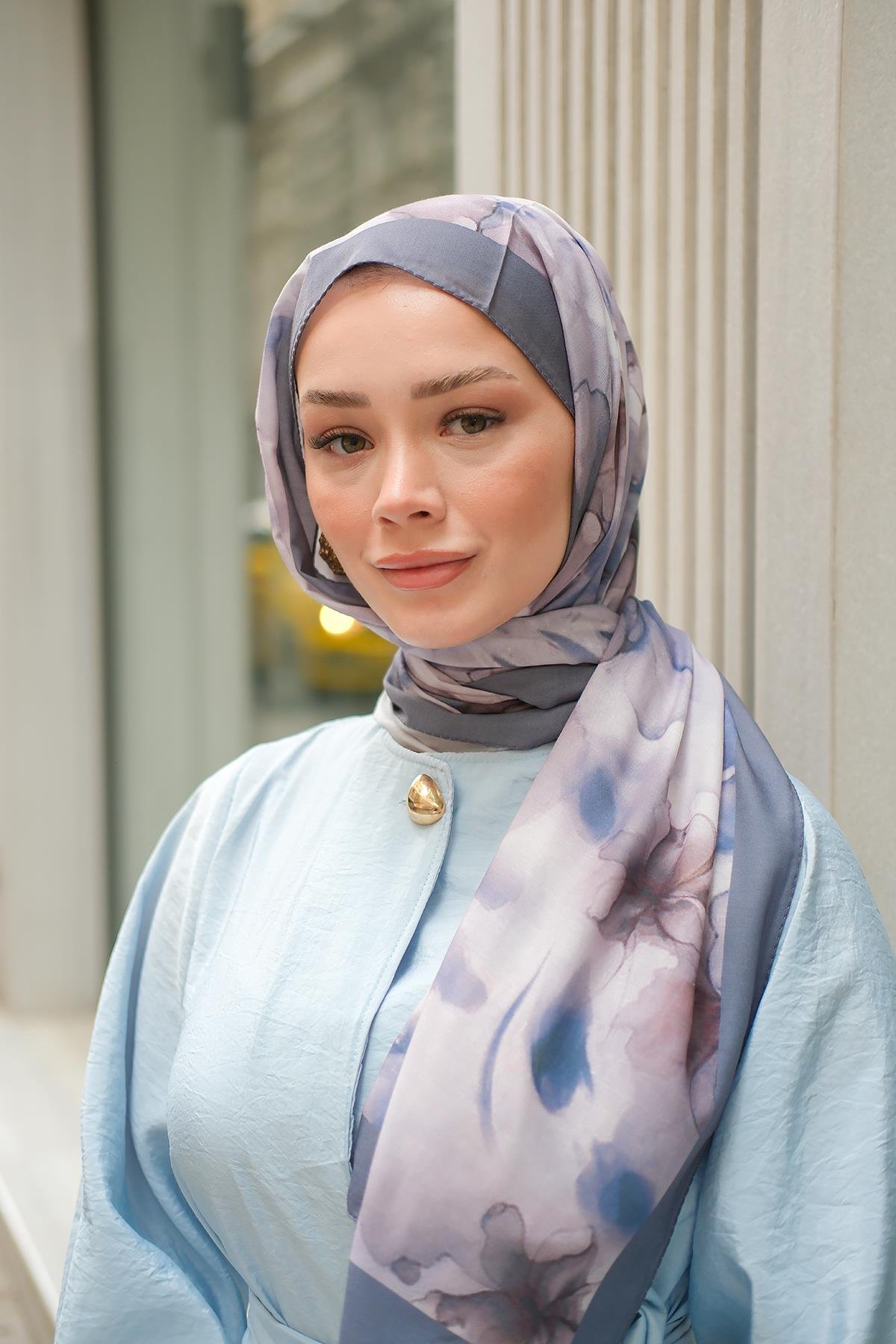 Batik Desen Soft Şal Füme