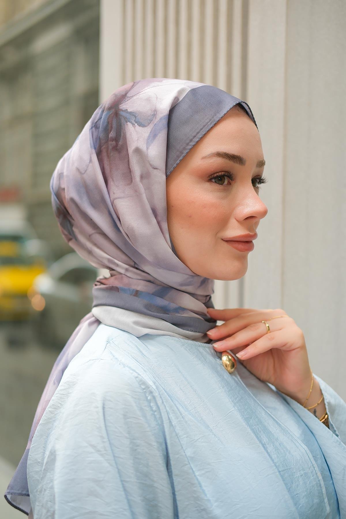 Batik Desen Soft Şal Füme