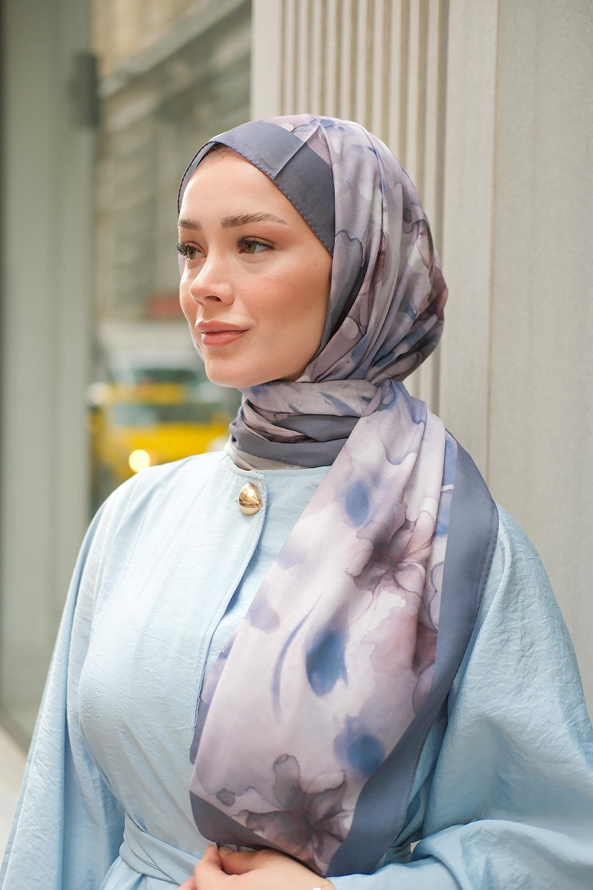 Batik Desen Soft Şal Füme