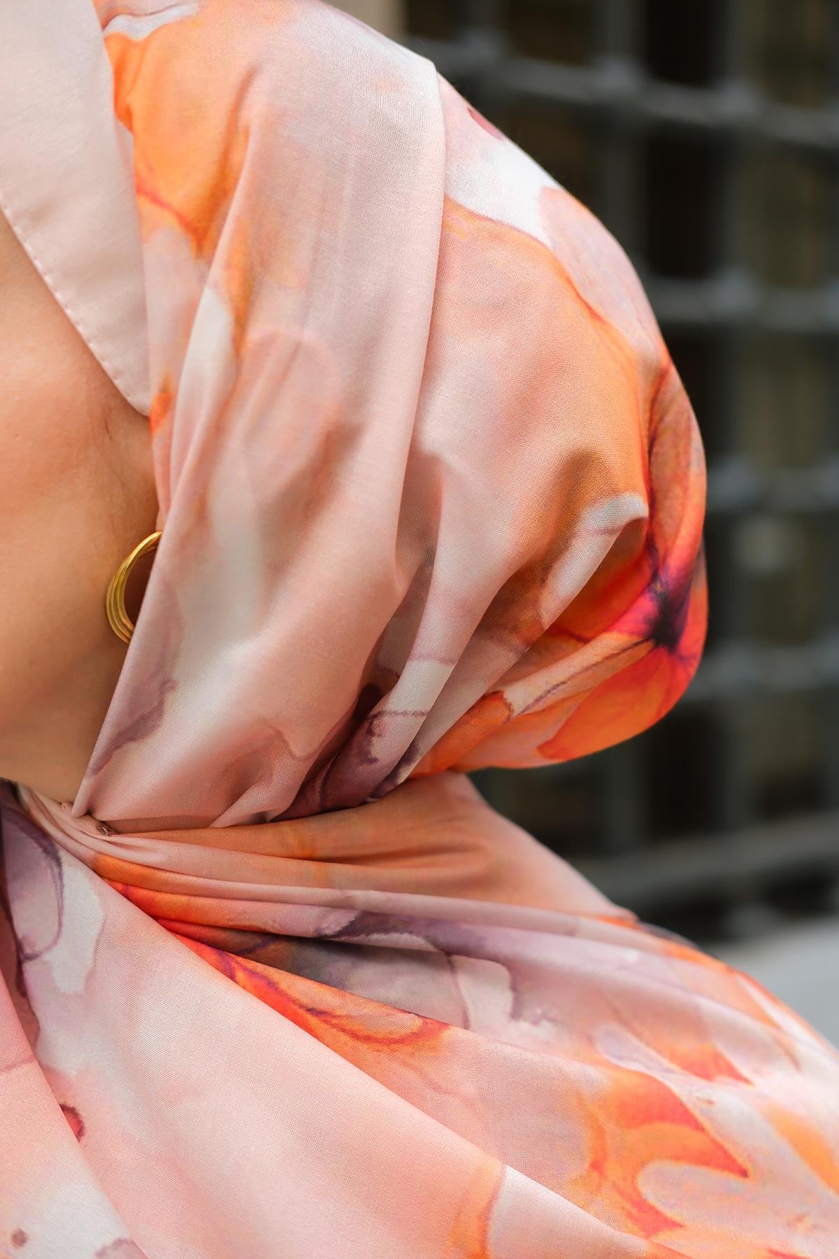 Batik Desen Soft Şal Somon