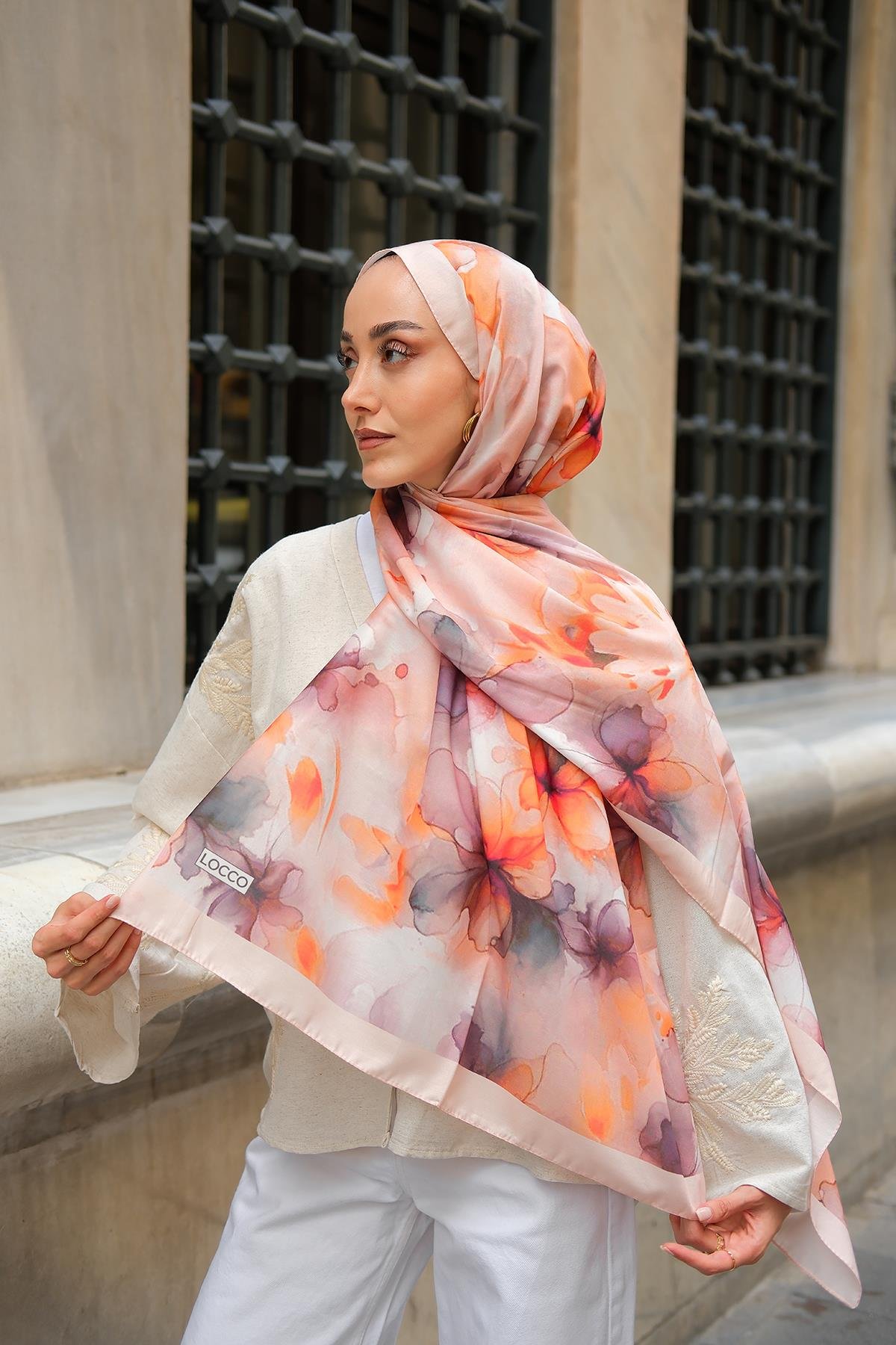 Batik Desen Soft Şal Somon