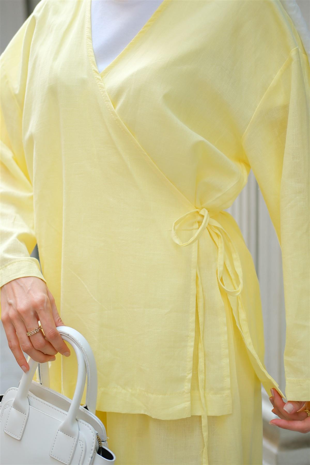 Bel Bağlama Detay İkili Takım Sarı