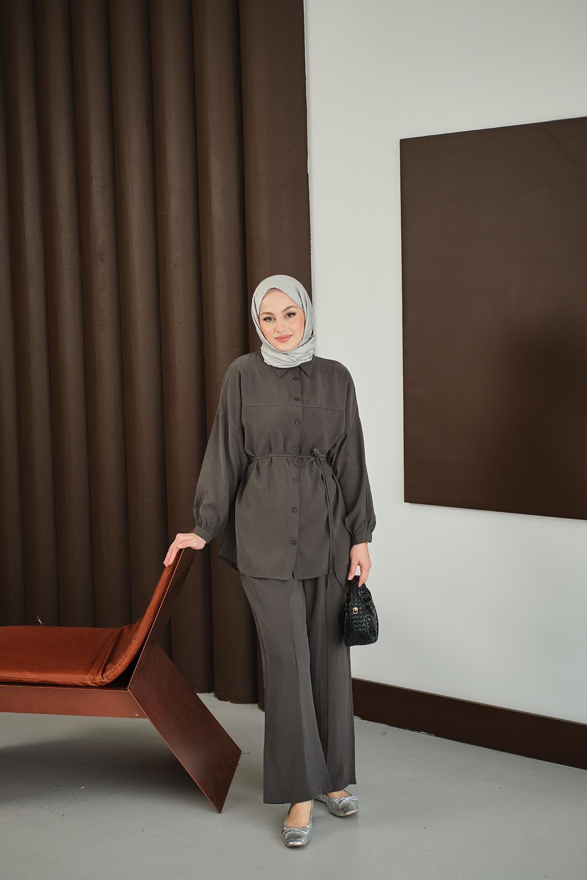 Bel Bağlamalı İkili Takım Antrasit