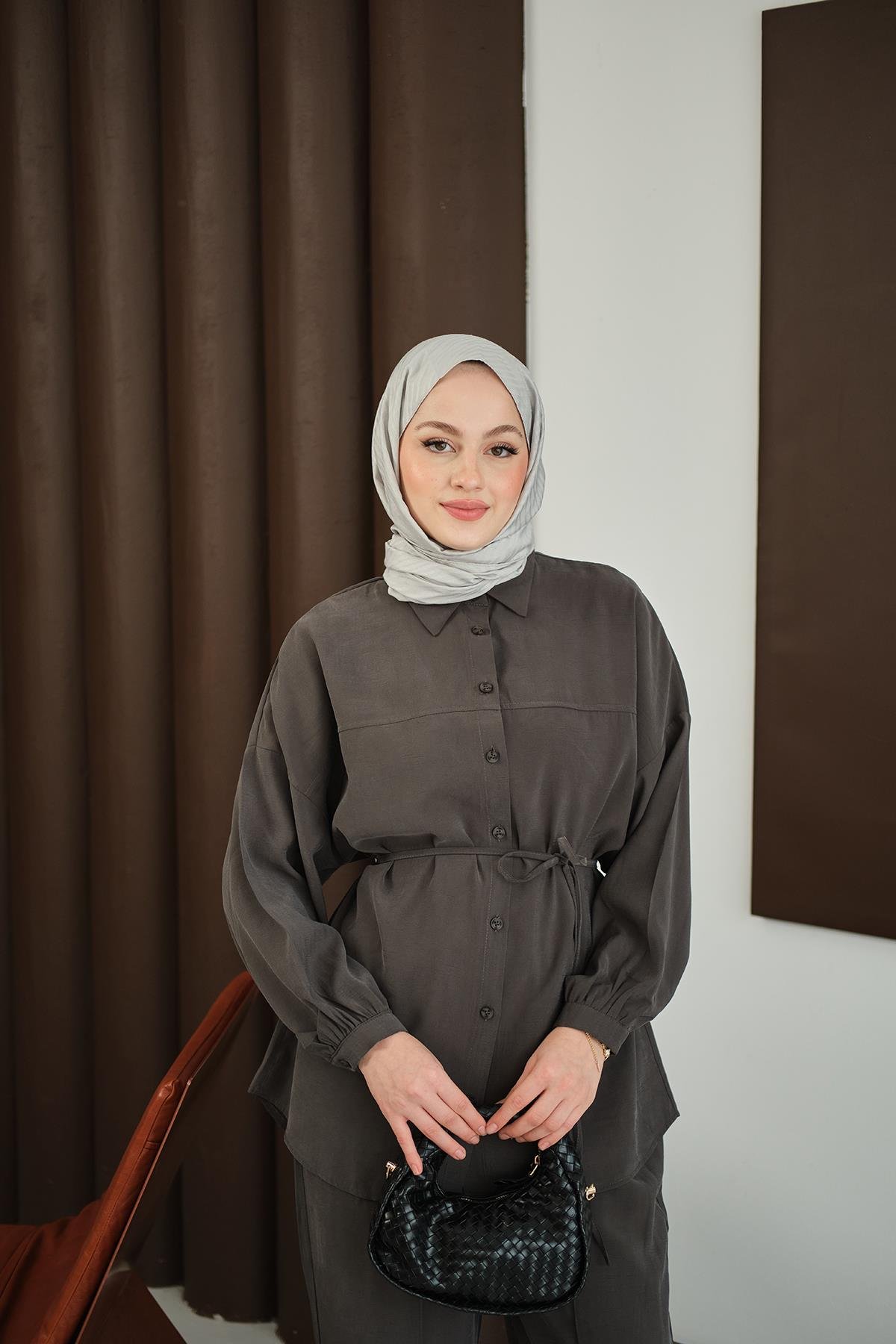 Bel Bağlamalı İkili Takım Antrasit