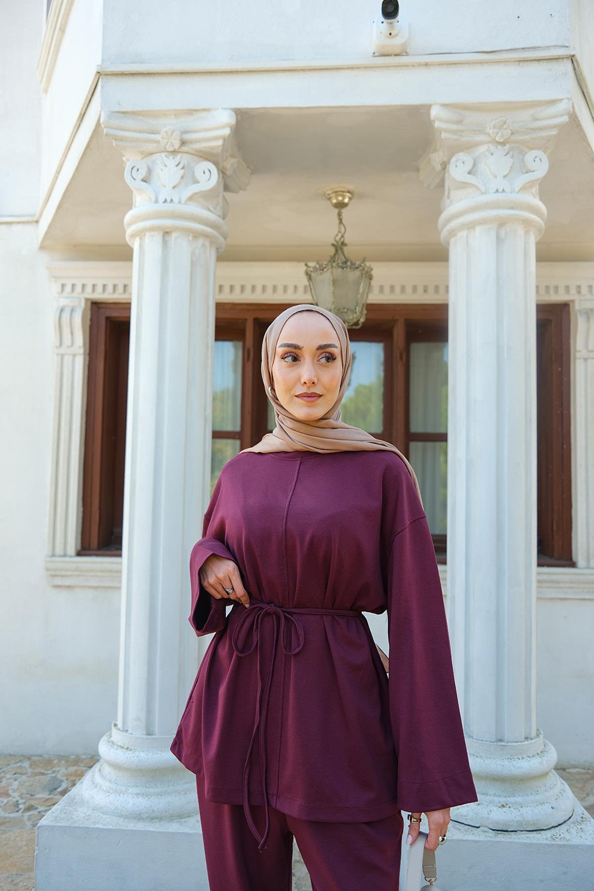 Bel Bağlamalı İkili Takım Bordo