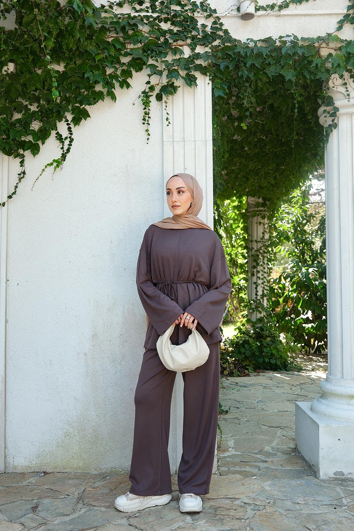 Bel Bağlamalı İkili Takım Kahverengi