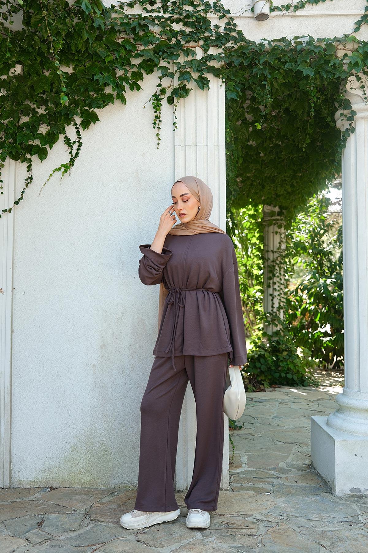 Bel Bağlamalı İkili Takım Kahverengi