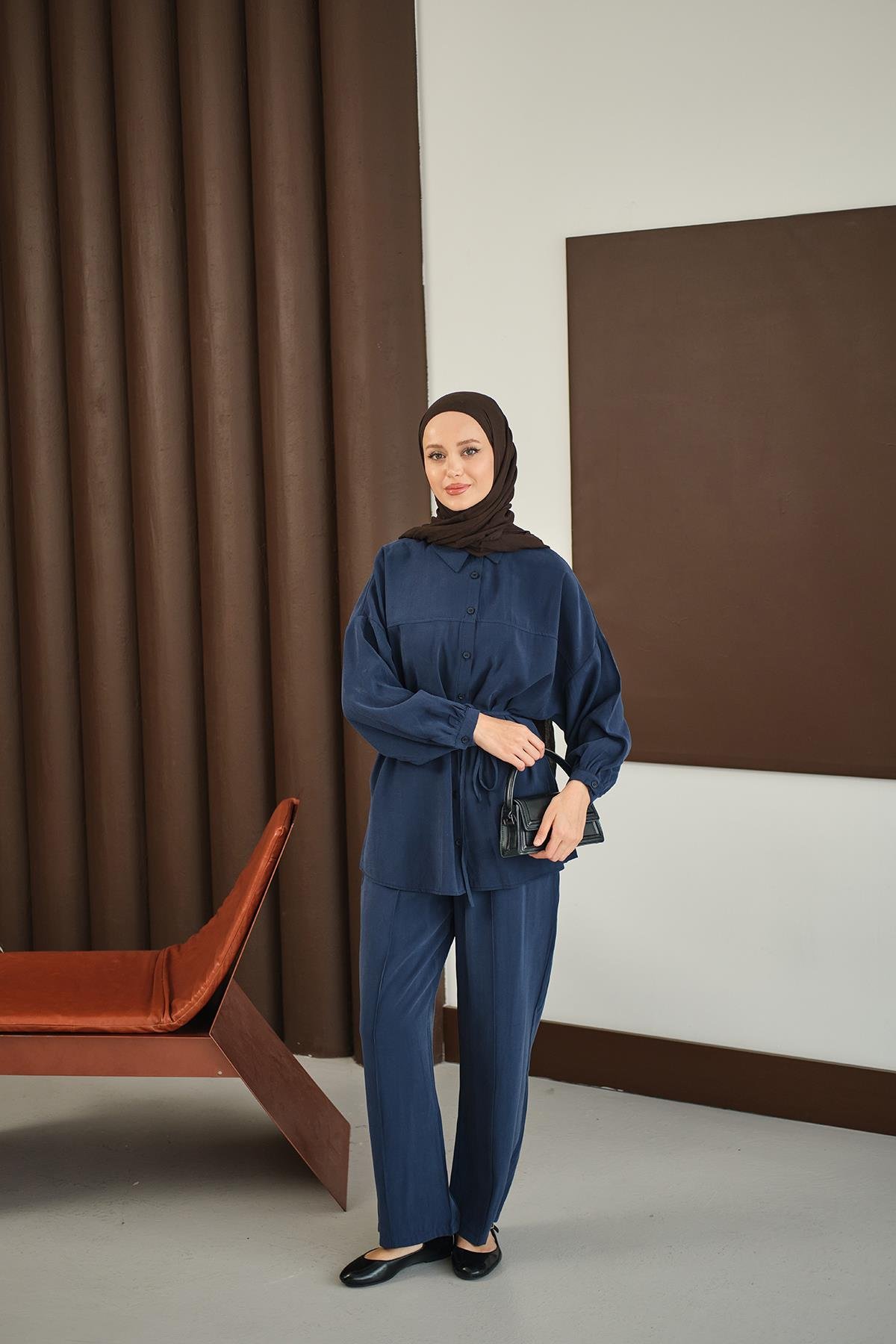 Bel Bağlamalı İkili Takım Lacivert