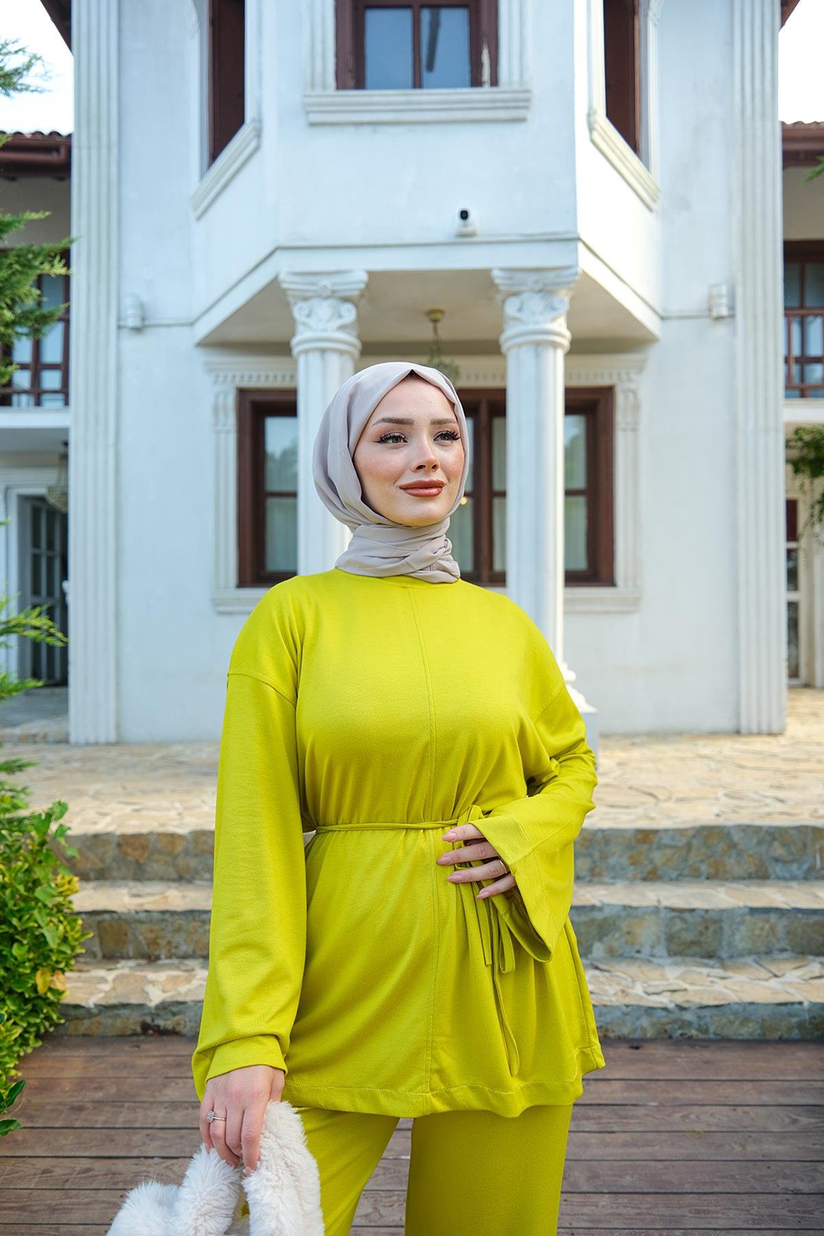 Bel Bağlamalı İkili Takım Yağ Yeşil