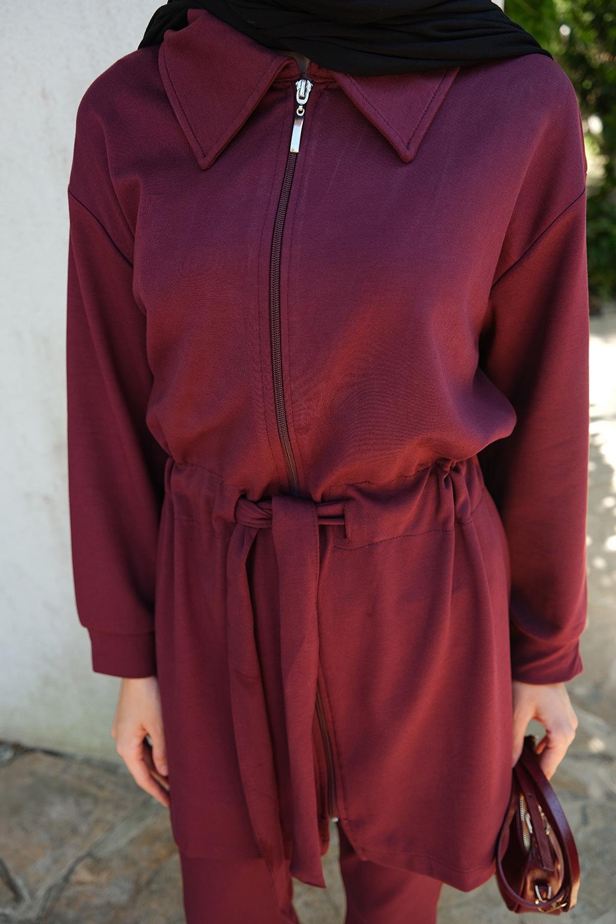 Bel Bağlamalı Takım Bordo