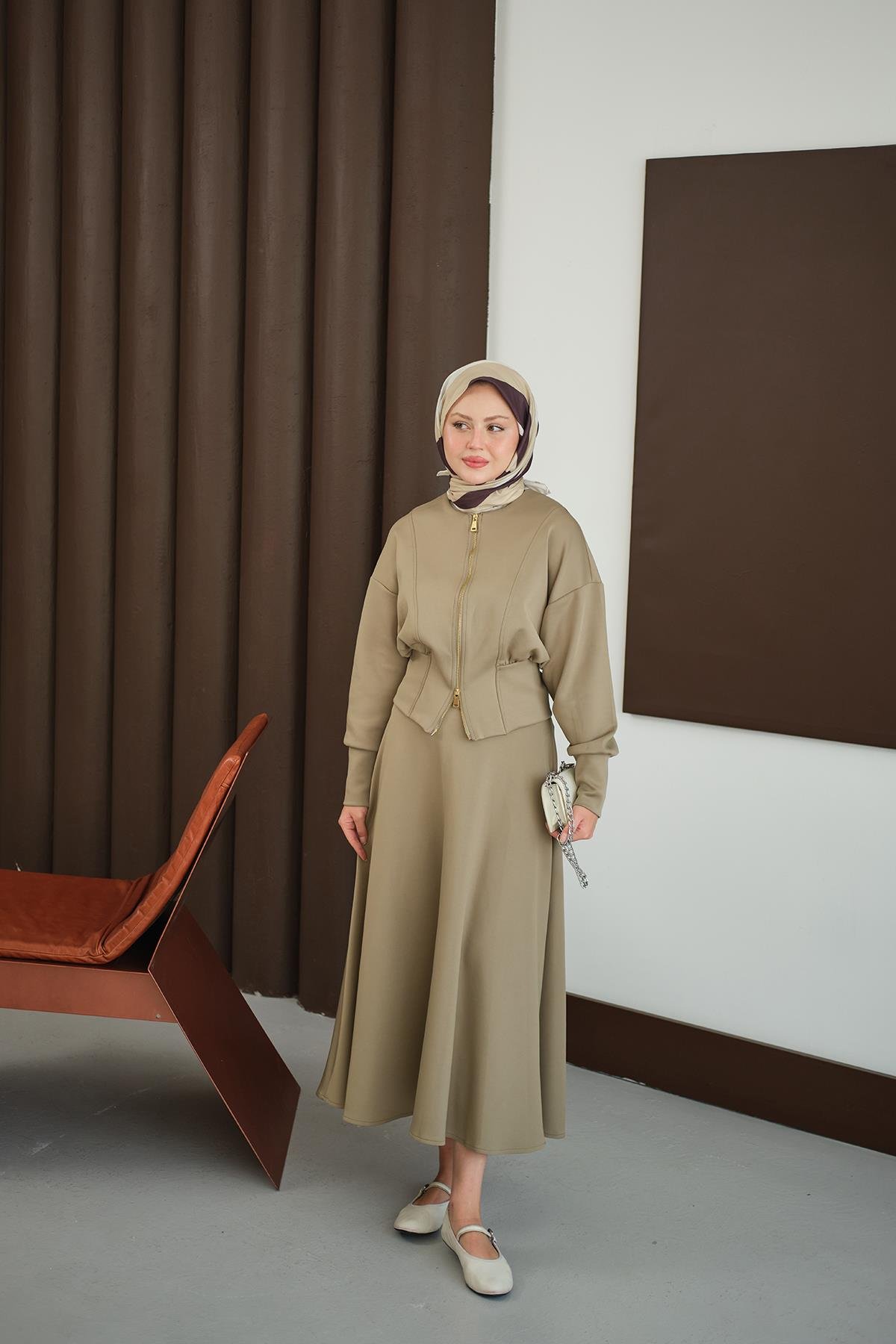 Beli Korse Detay Takım Yeşil