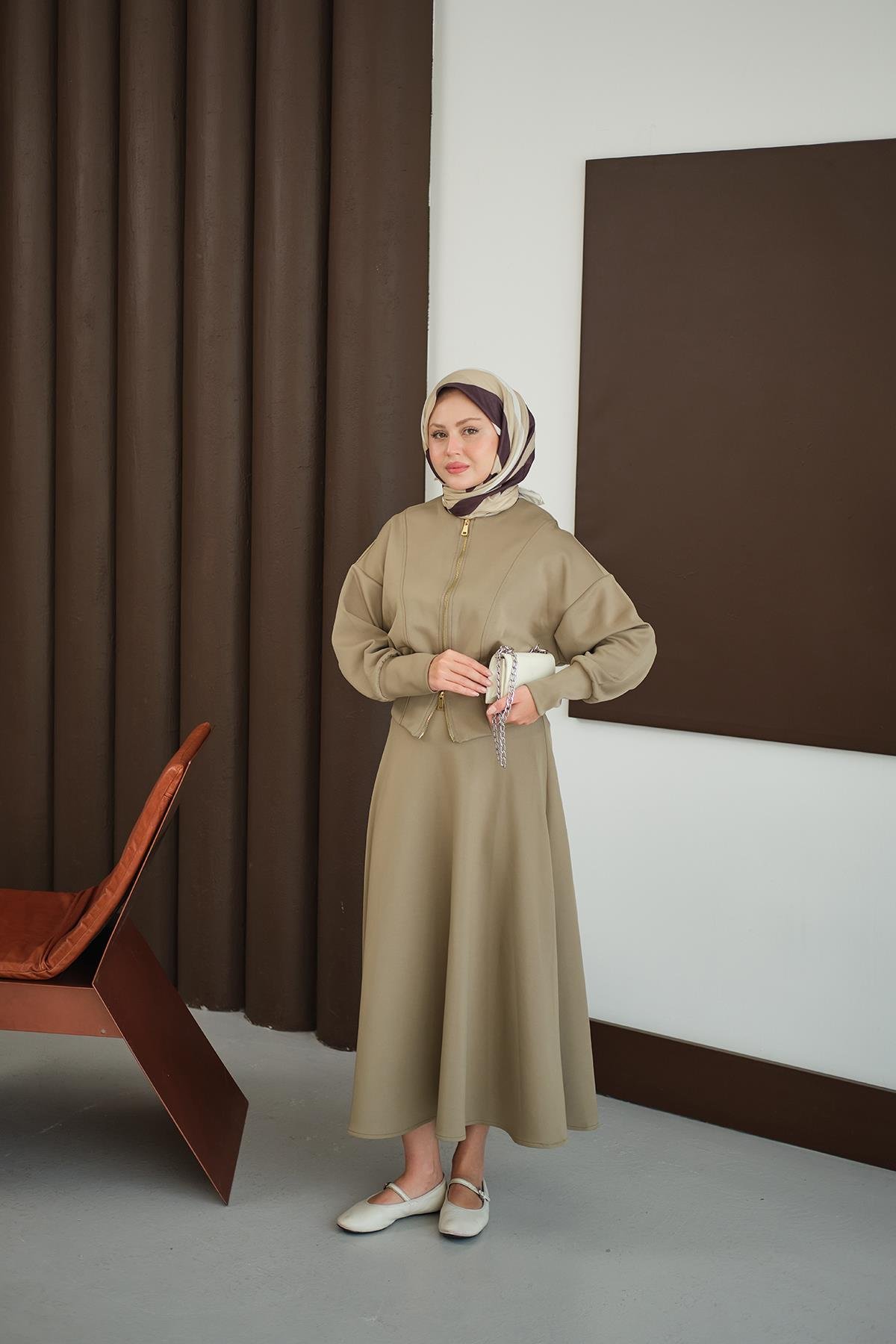 Beli Korse Detay Takım Yeşil