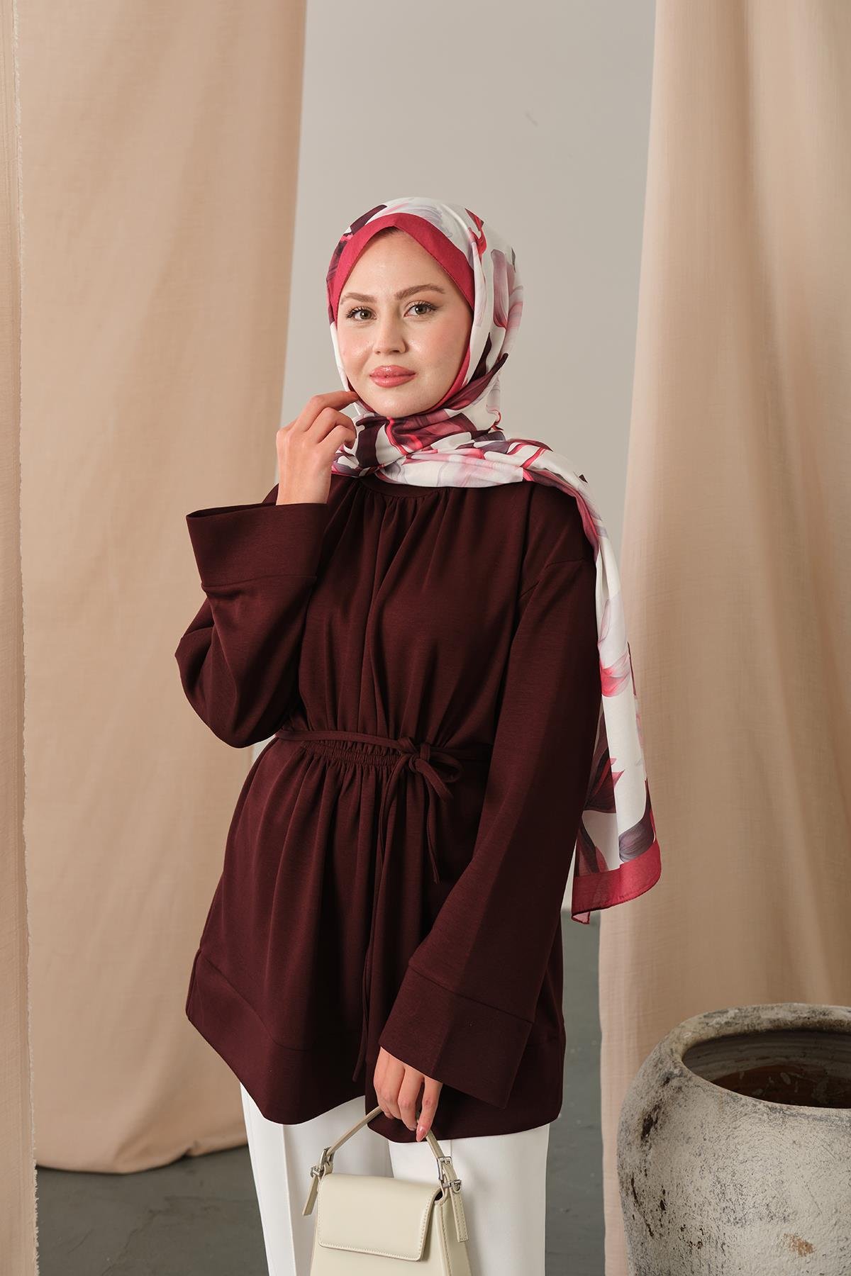 Beli Lastikli Tunik Bordo
