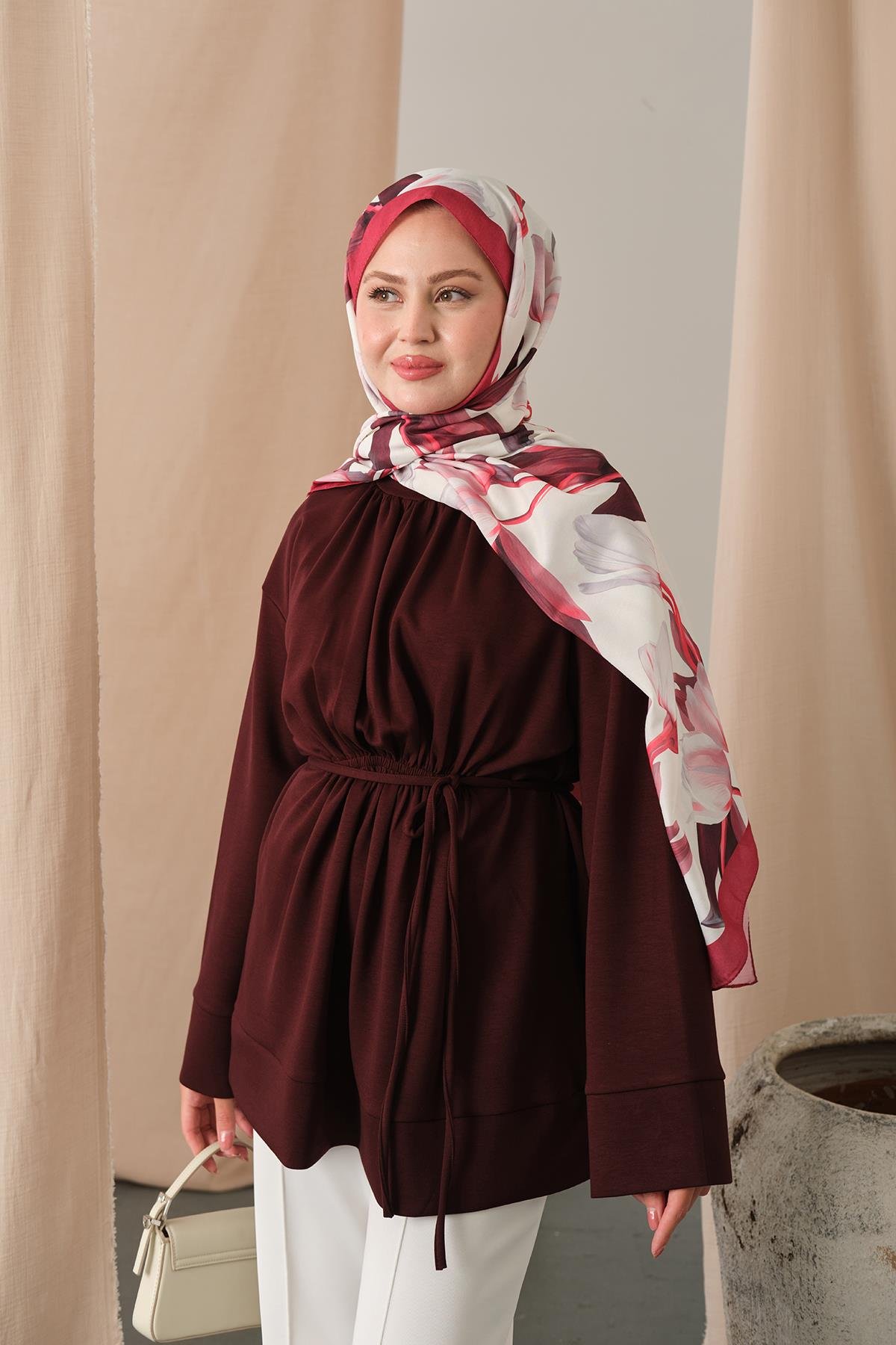 Beli Lastikli Tunik Bordo