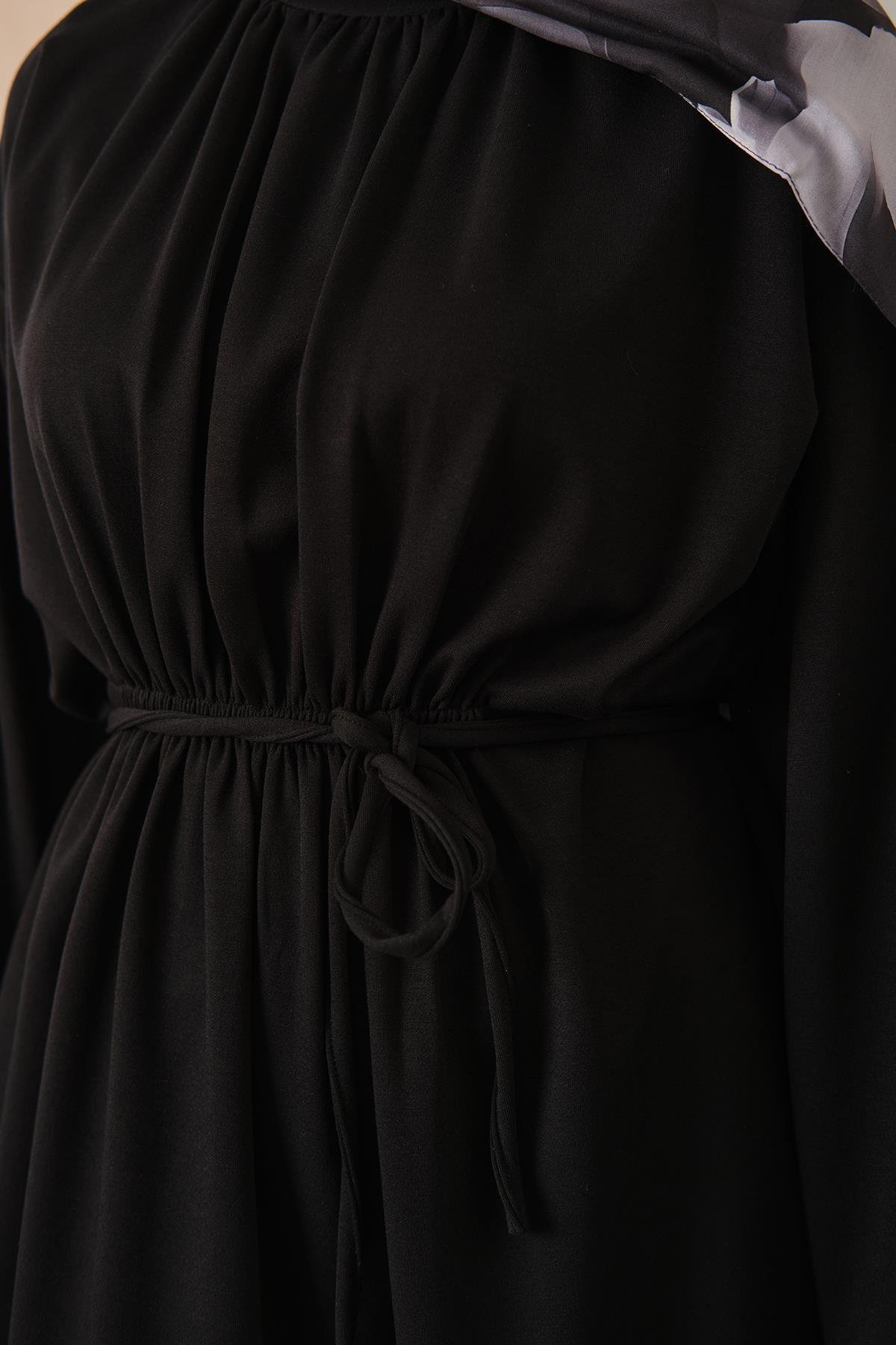 Beli Lastikli Tunik Siyah