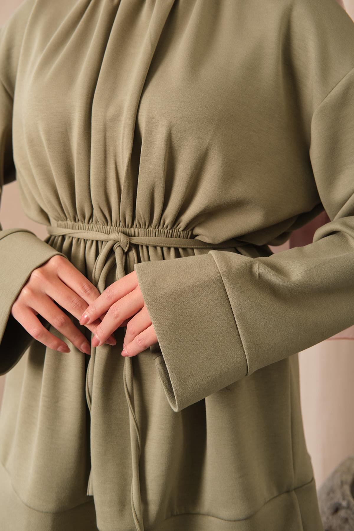 Beli Lastikli Tunik Yeşil