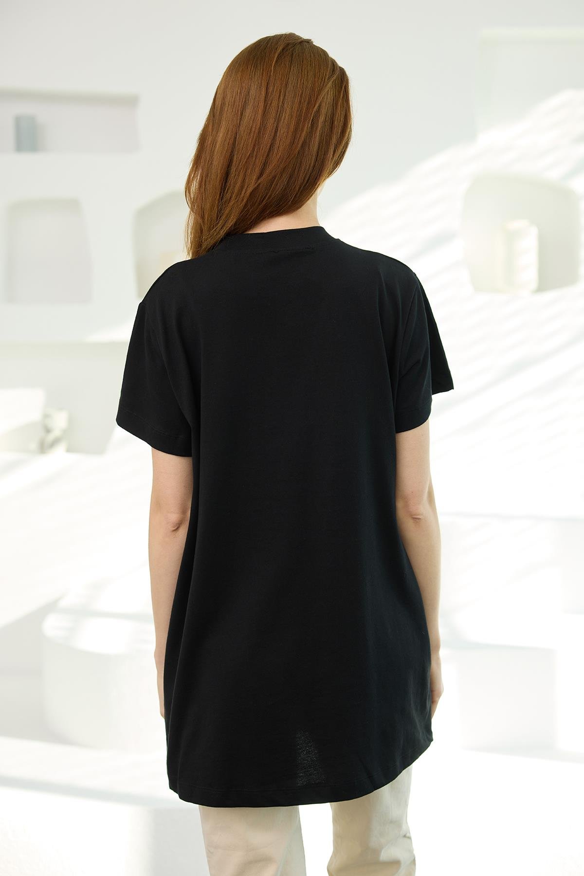 Bisiklet Yaka Basic Kısa Kollu İçlik Siyah