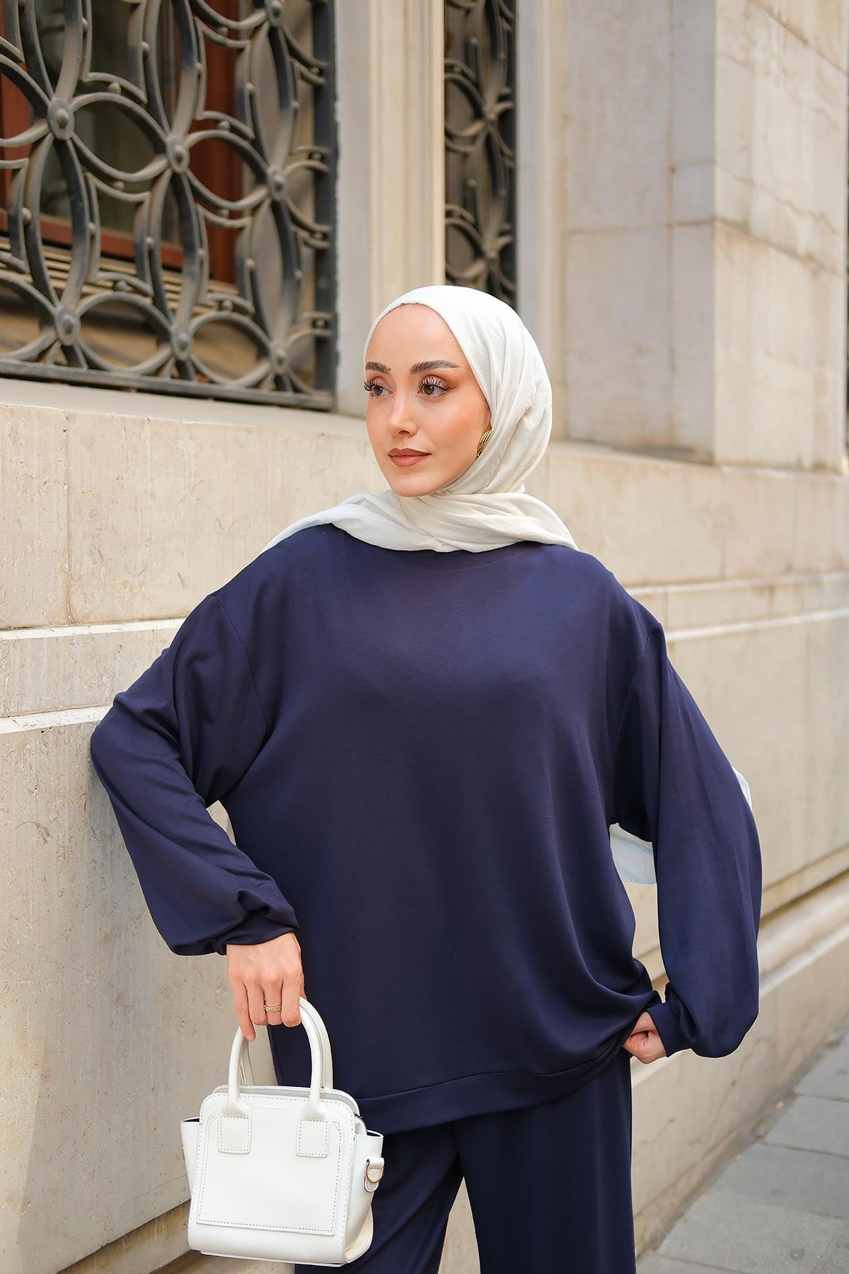 Bisiklet Yaka İkili Takım Lacivert