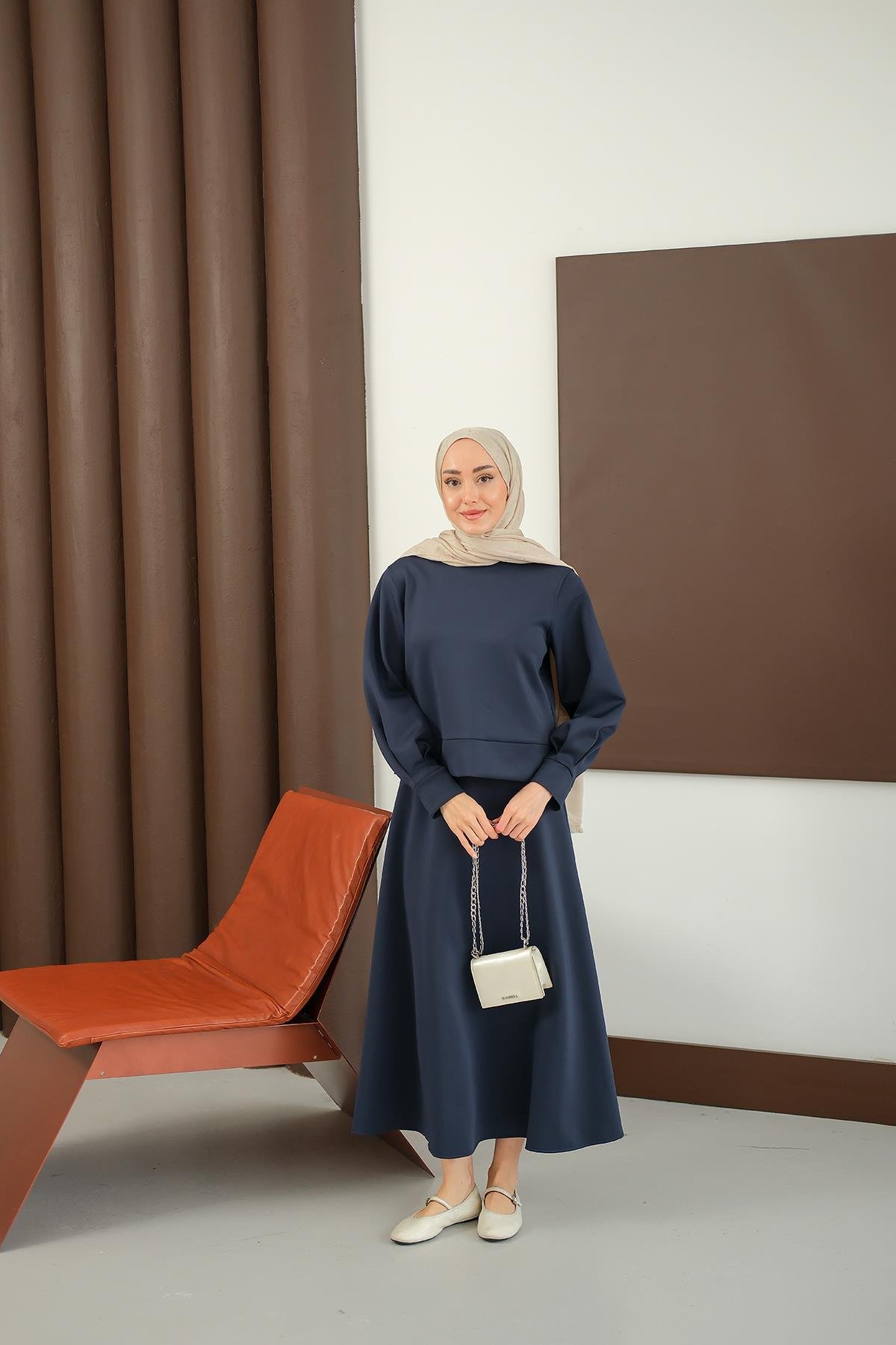 Bisiklet Yaka Scuba Takım Lacivert