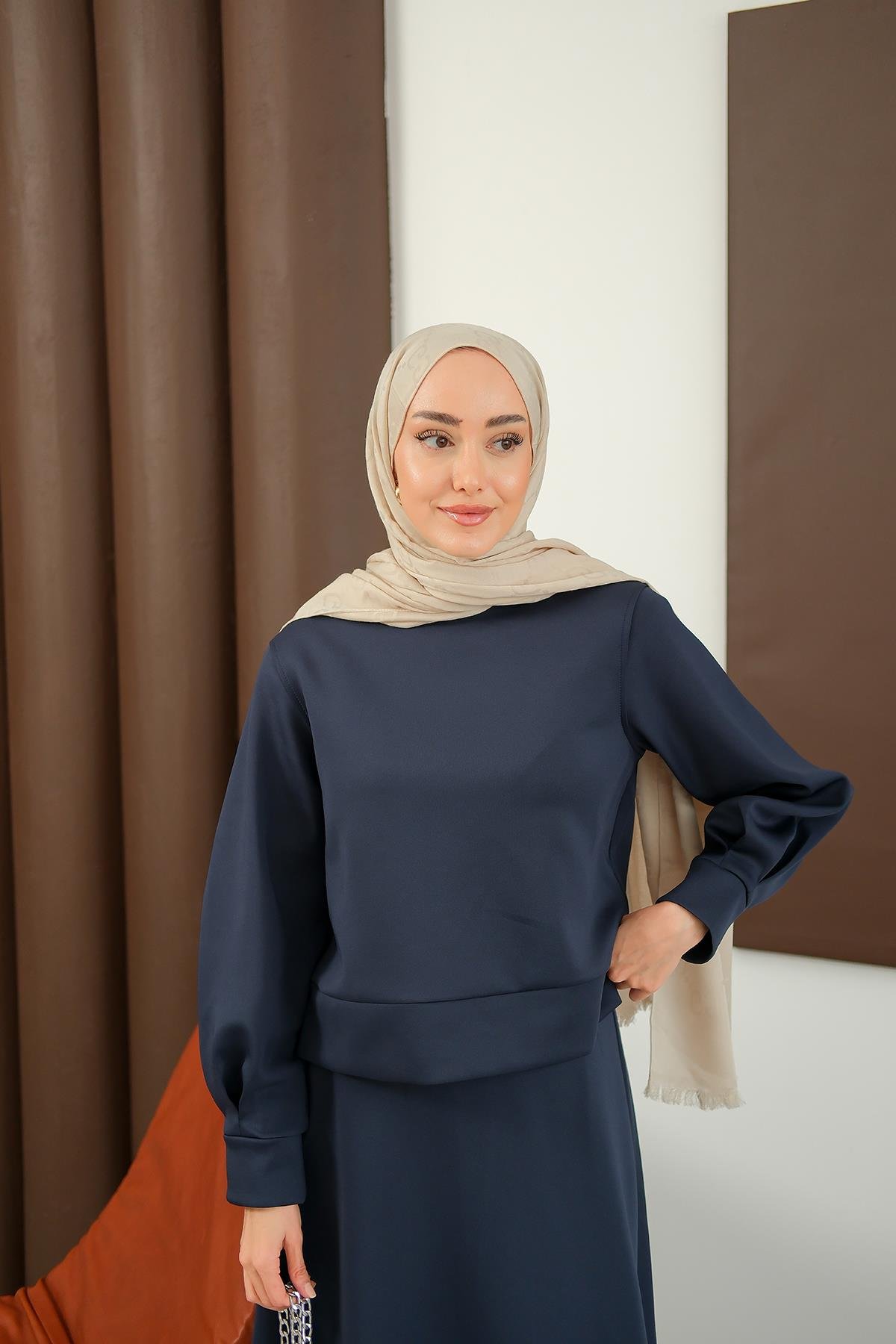 Bisiklet Yaka Scuba Takım Lacivert