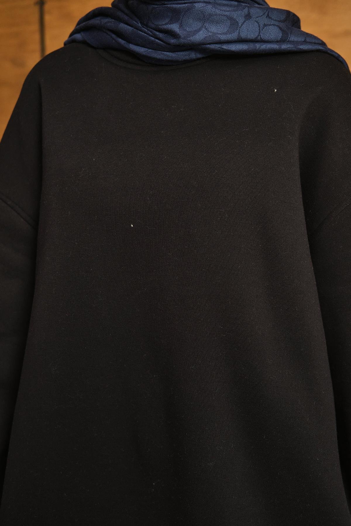 Bisiklet Yaka Sweat Lacivert