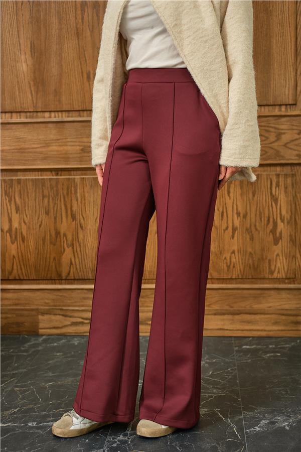 Biyeli Scuba Pantolon Bordo