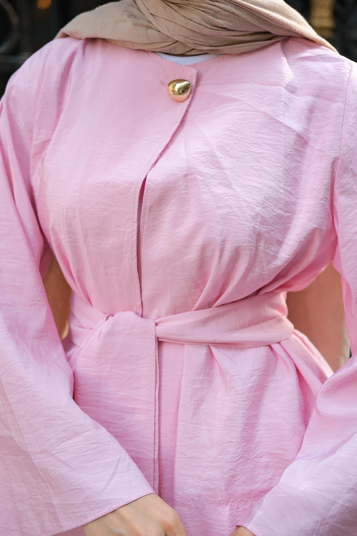 Bluzlu Etekli Takım Pembe