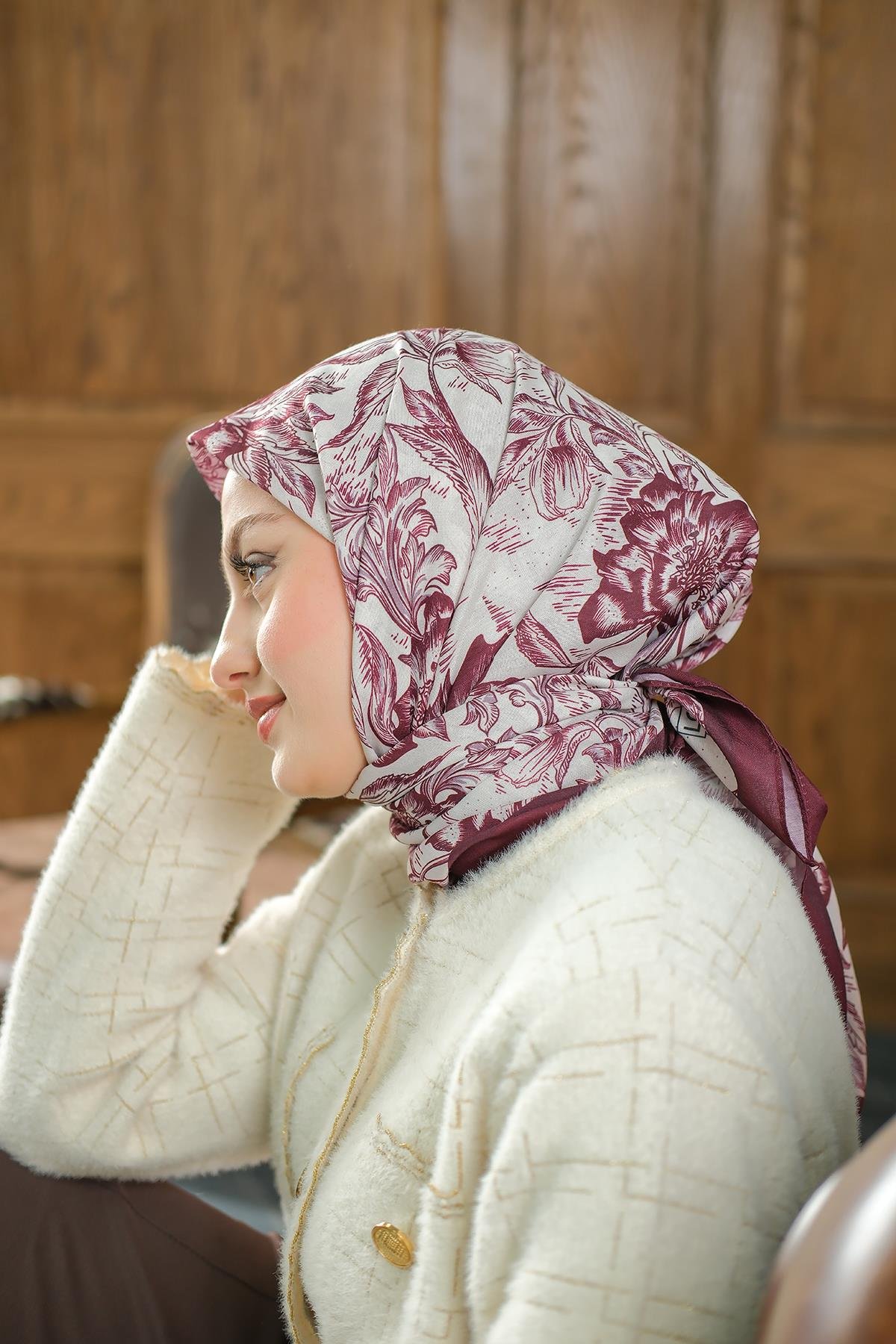 Botanik Soft Eşarp Bej