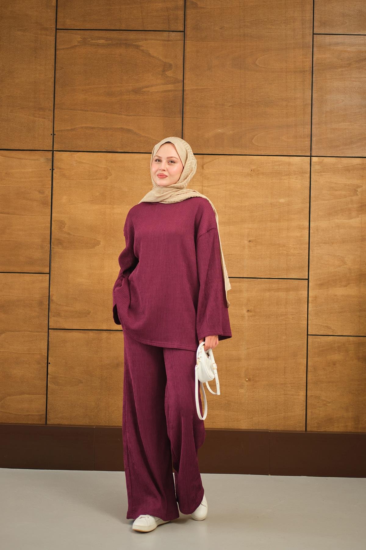 Bürümcük Desen Takım Bordo