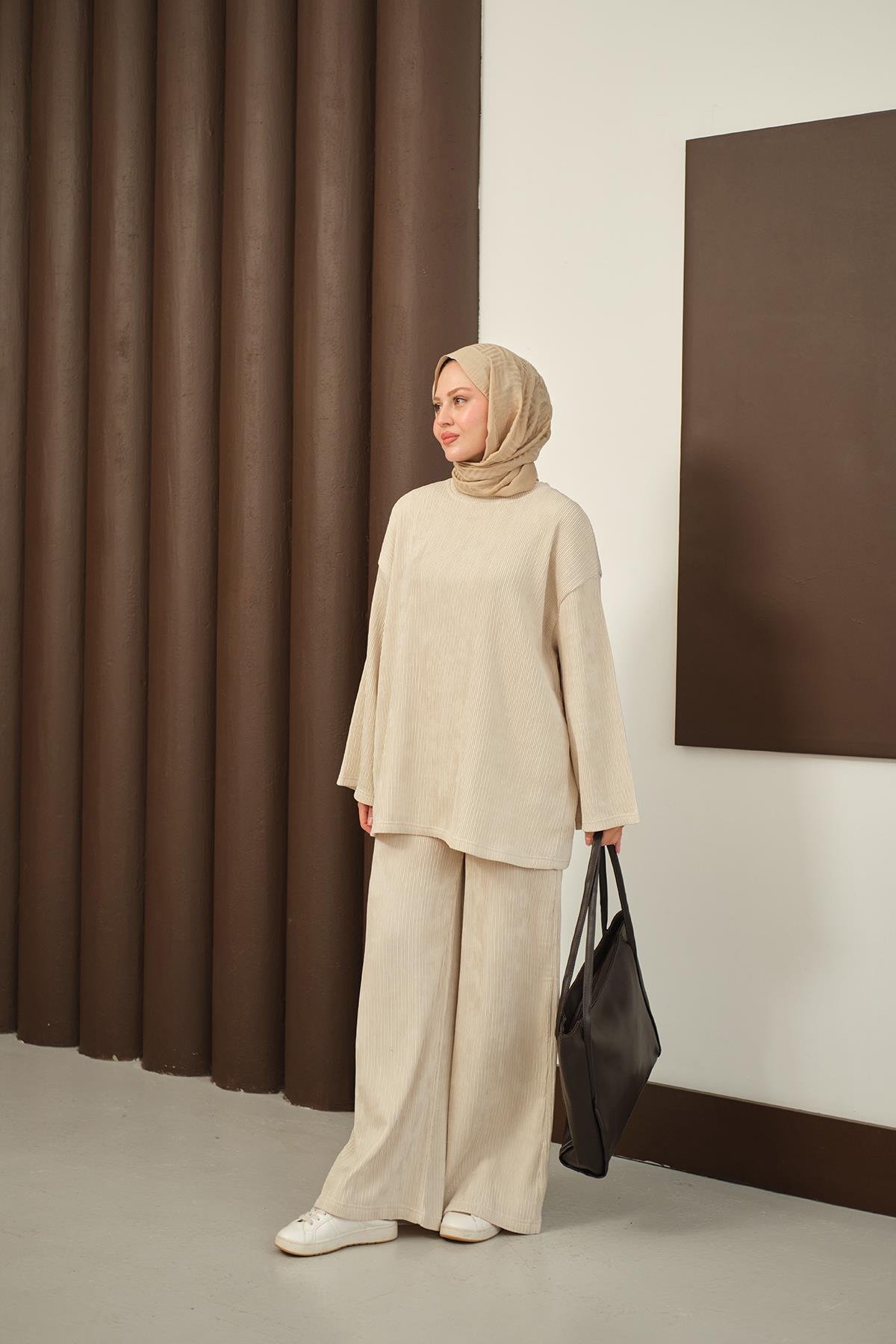 Bürümcük Desen Takım Krem