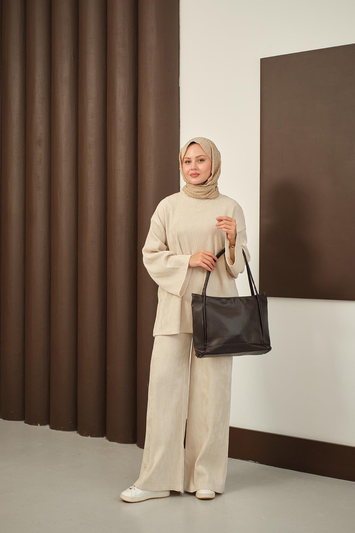 Bürümcük Desen Takım Krem