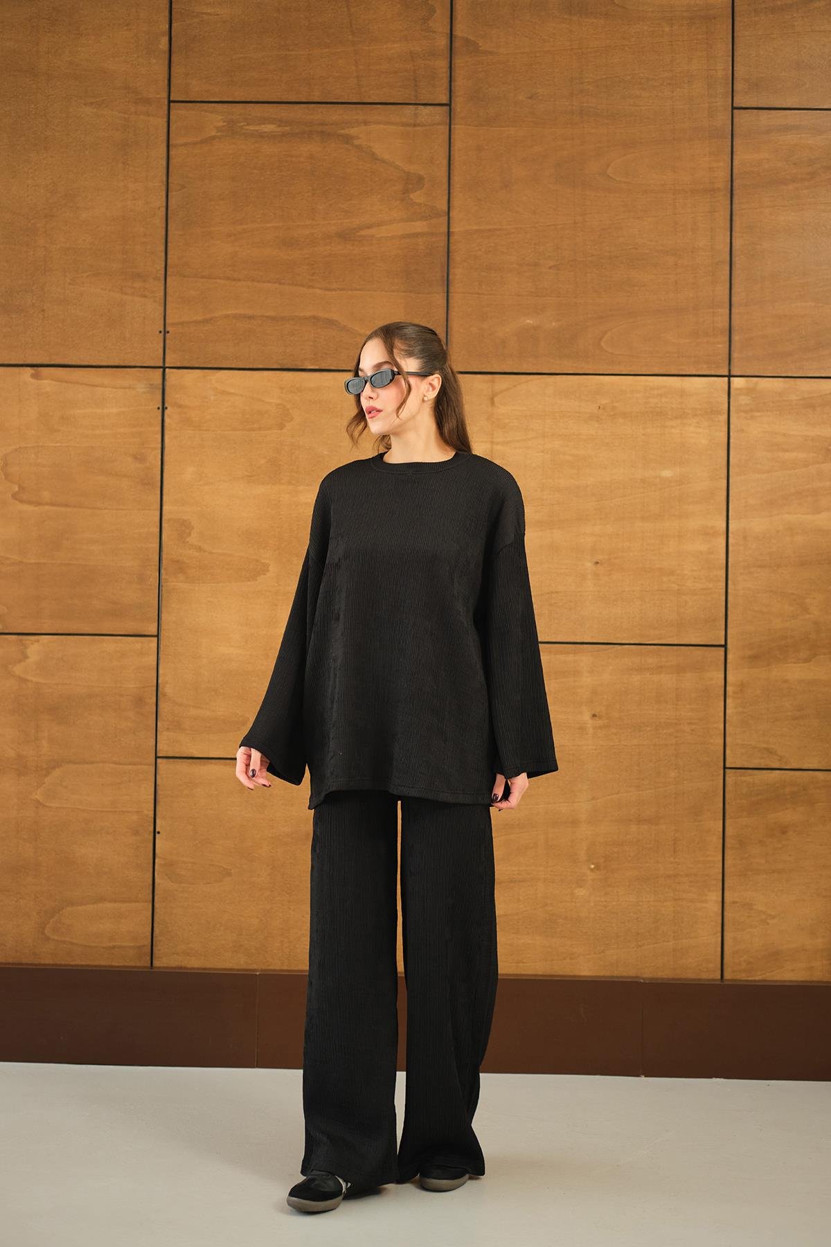 Bürümcük Desen Takım Siyah